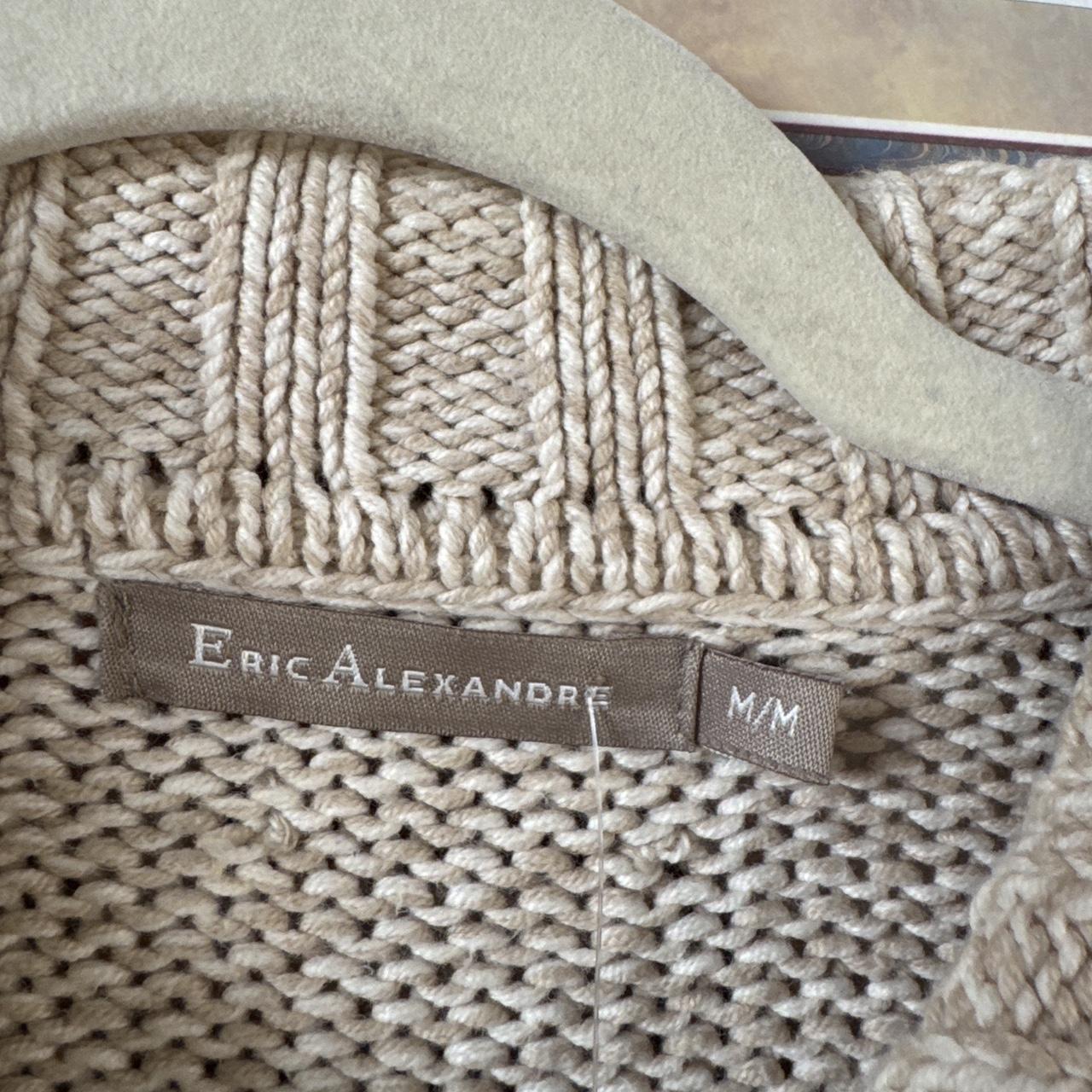 Soft cream knit zip up (M)
