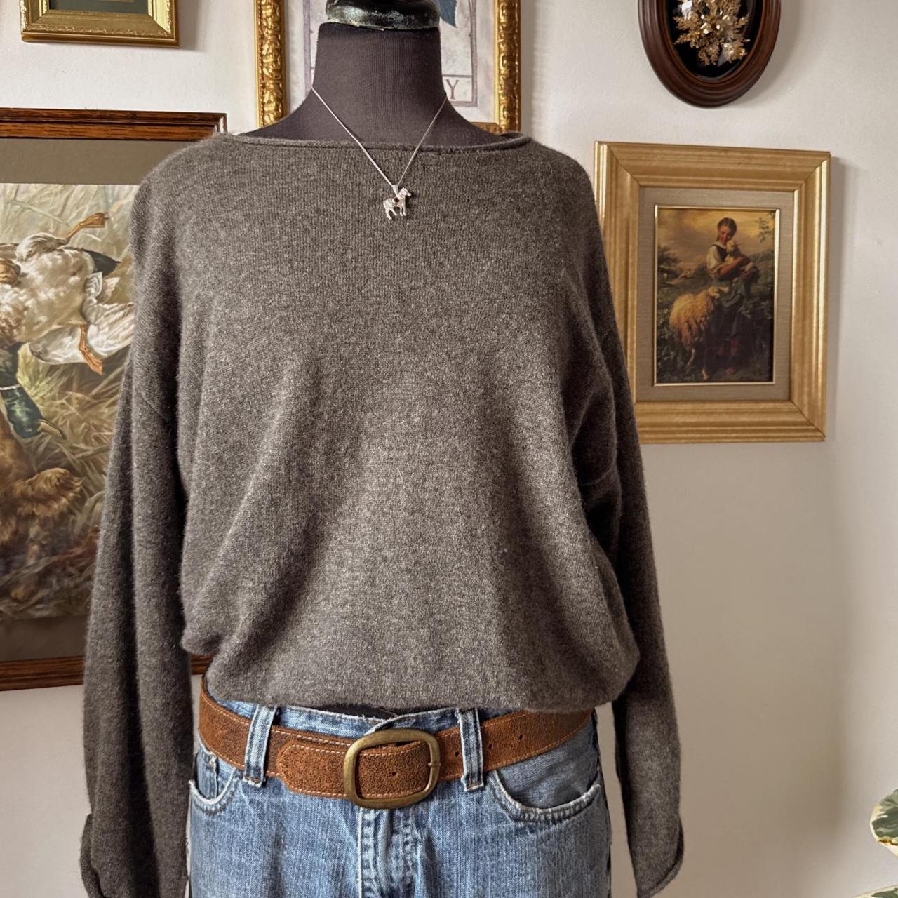 Slouchy boatneck cashmere sweater (S)
