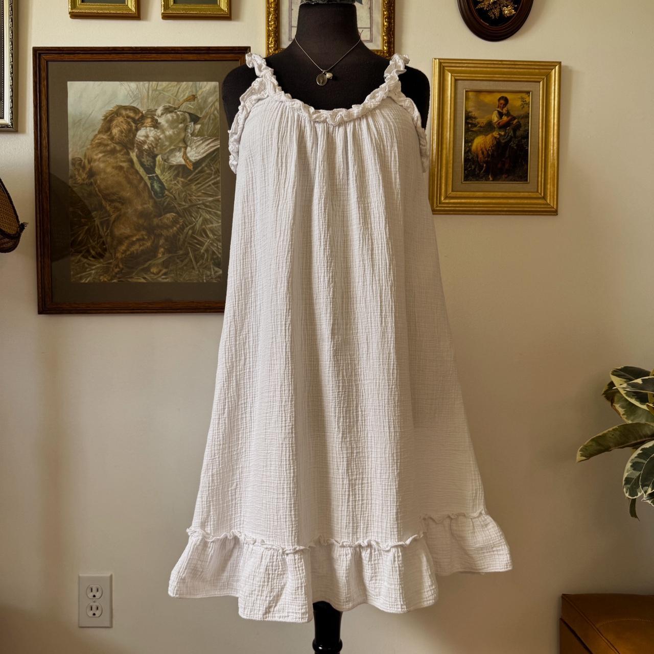 White cotton gauze dress (M)