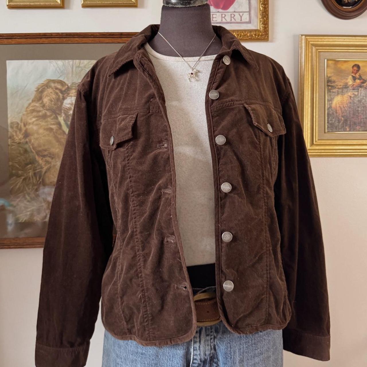 Brown corduroy button-up jacket (M)