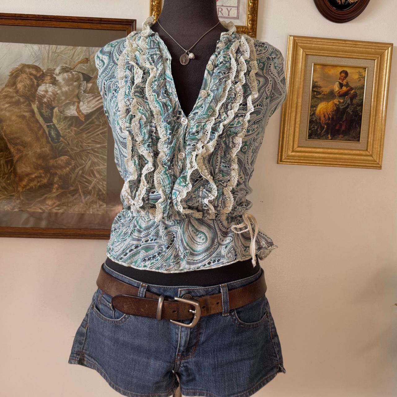 Mermaidcore boho summer top (S)