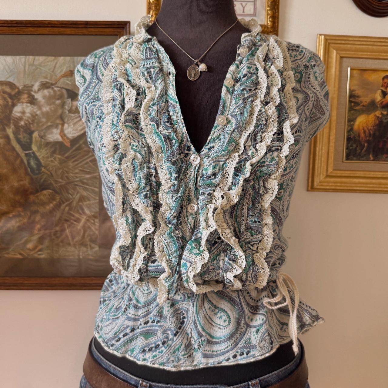 Mermaidcore boho summer top (S)