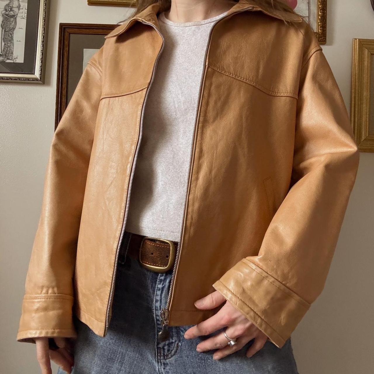 Vintage tan leather jacket (S)