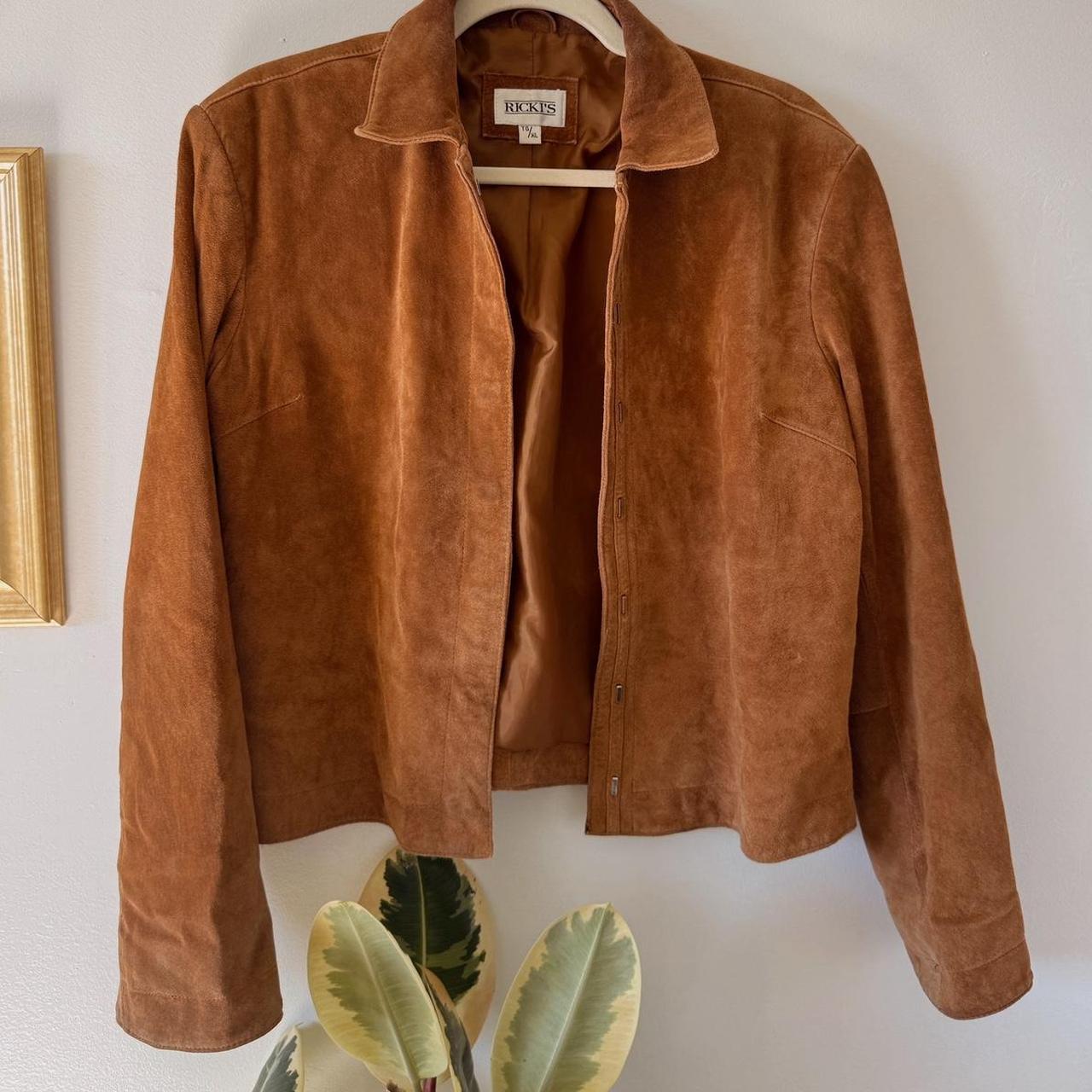 Caramel brown suede leather jacket (M/L)