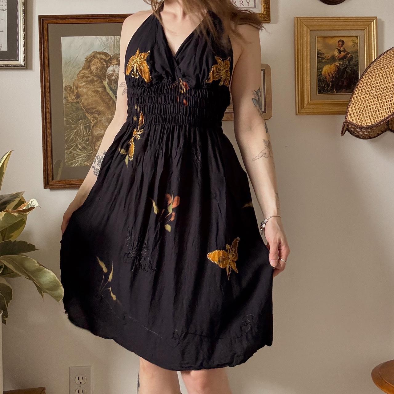 Y2K butterfly halter dress (M)