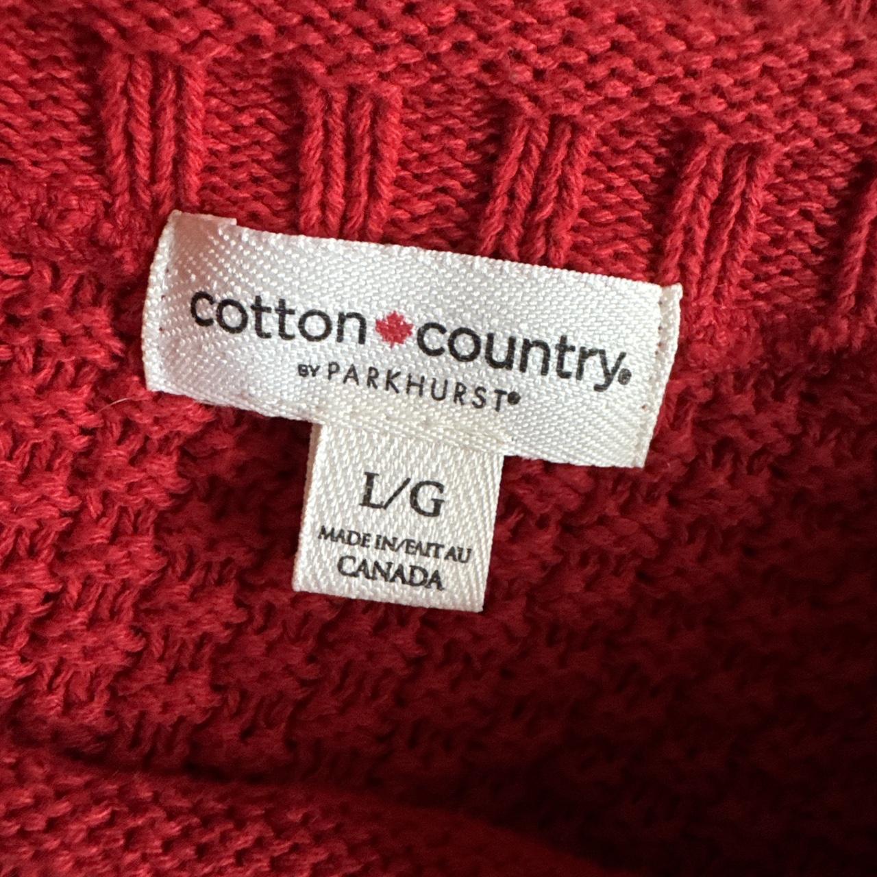 Red cable knit slouchy sweater (L)