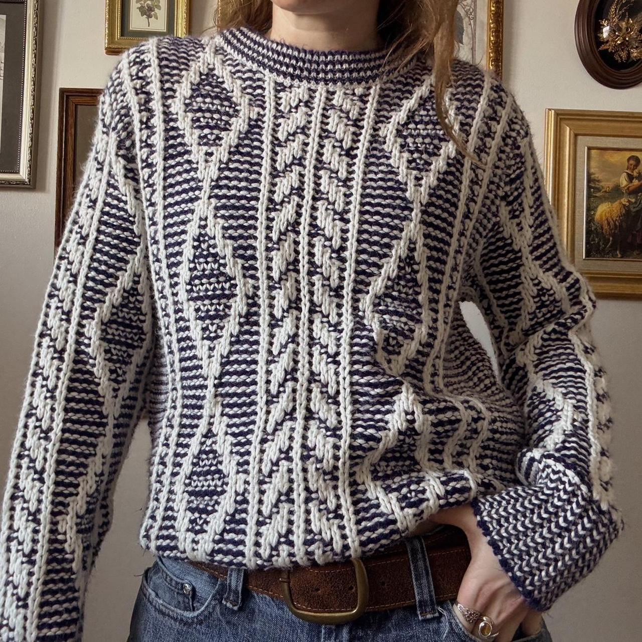 Cozy fisherman knit sweater (M)