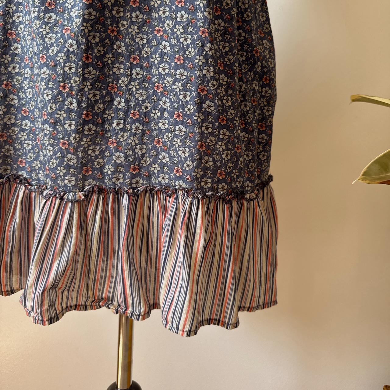 Navy floral y2k halter mini dress (S)
