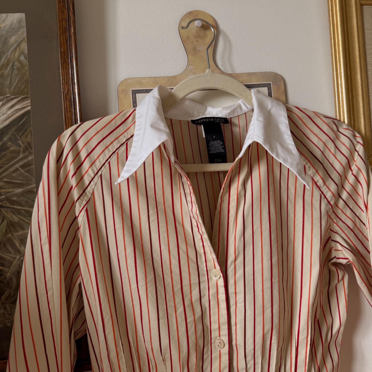 Y2K striped button up (S)