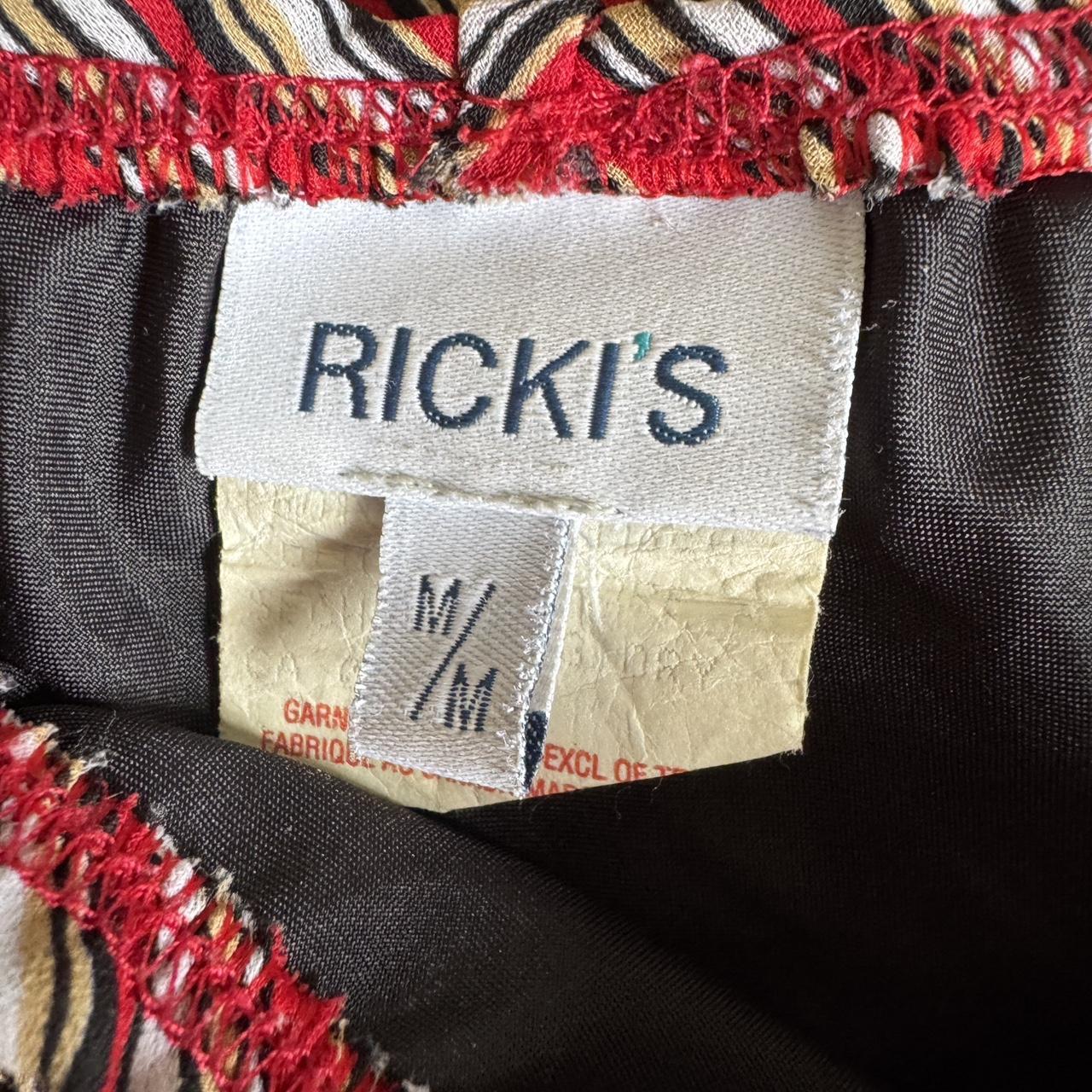 Red striped Y2K midi skirt (M)
