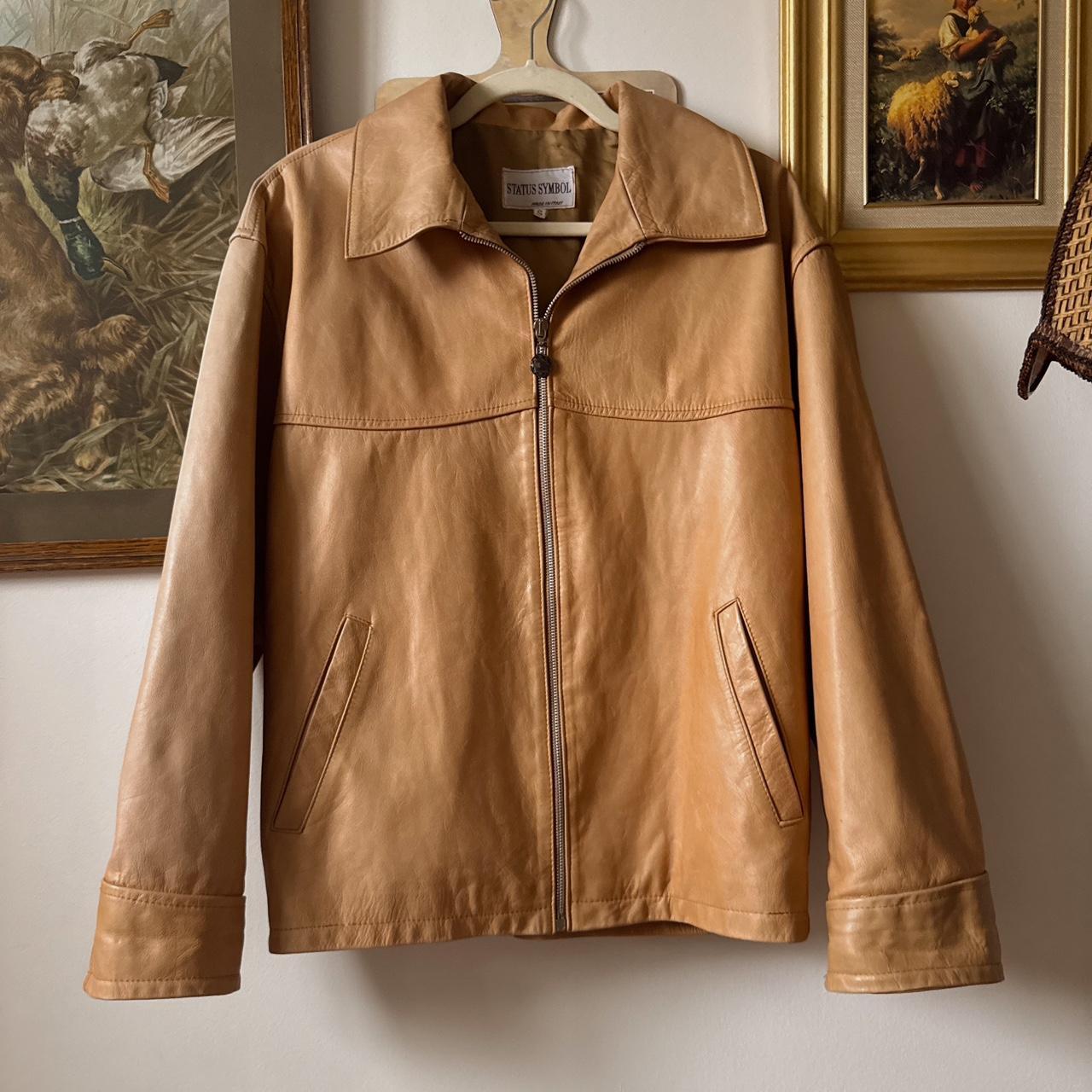 Vintage tan leather jacket (S)