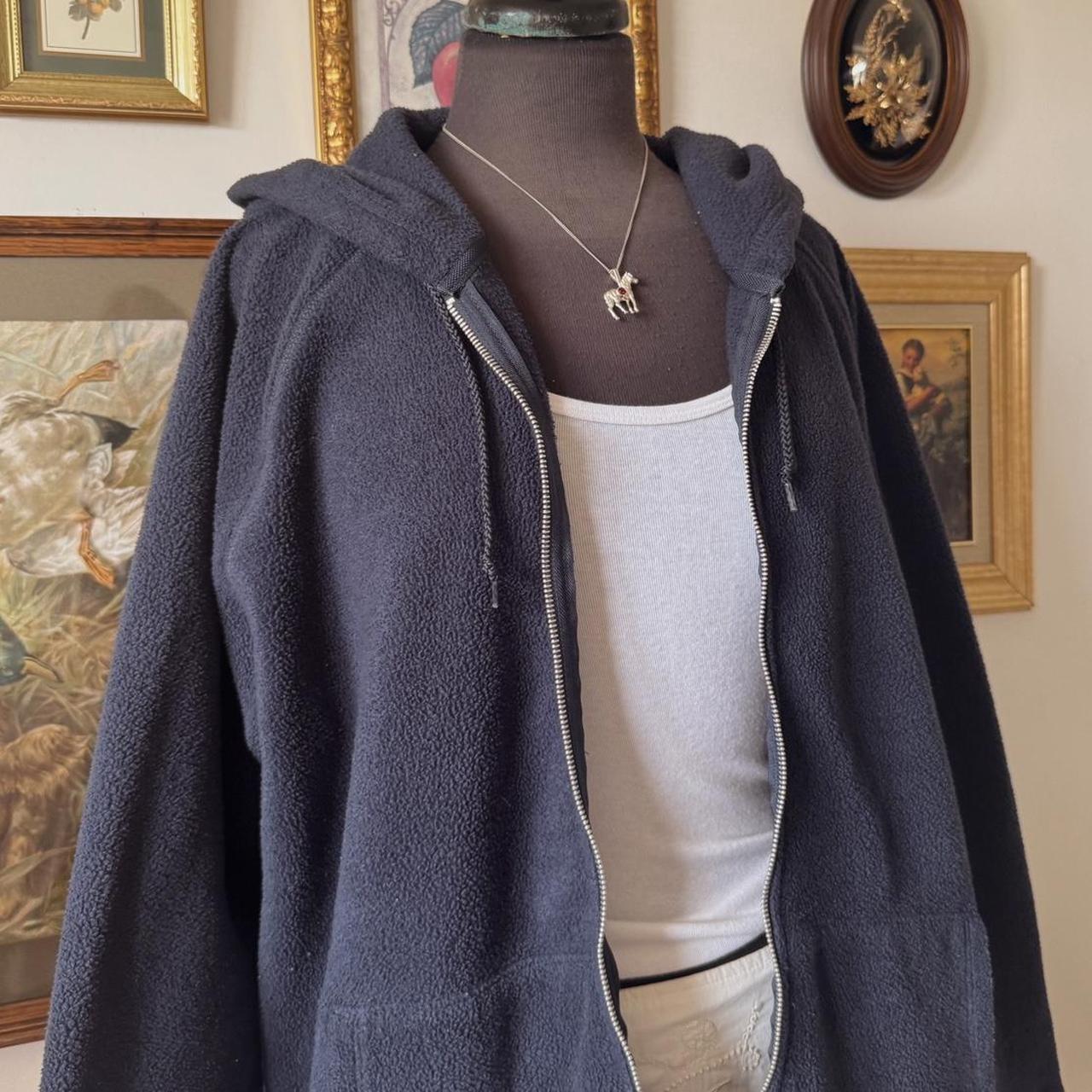 Navy blue fleece zip-up hoodie (XXL)