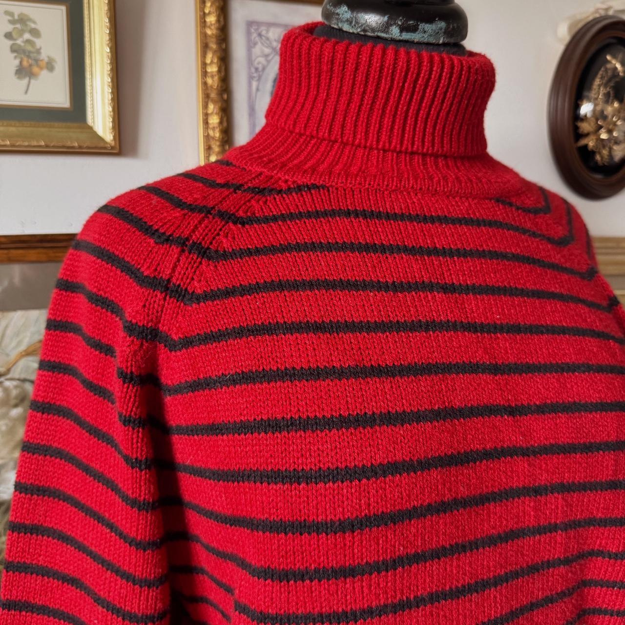 Red striped cozy knit sweater (S/M)