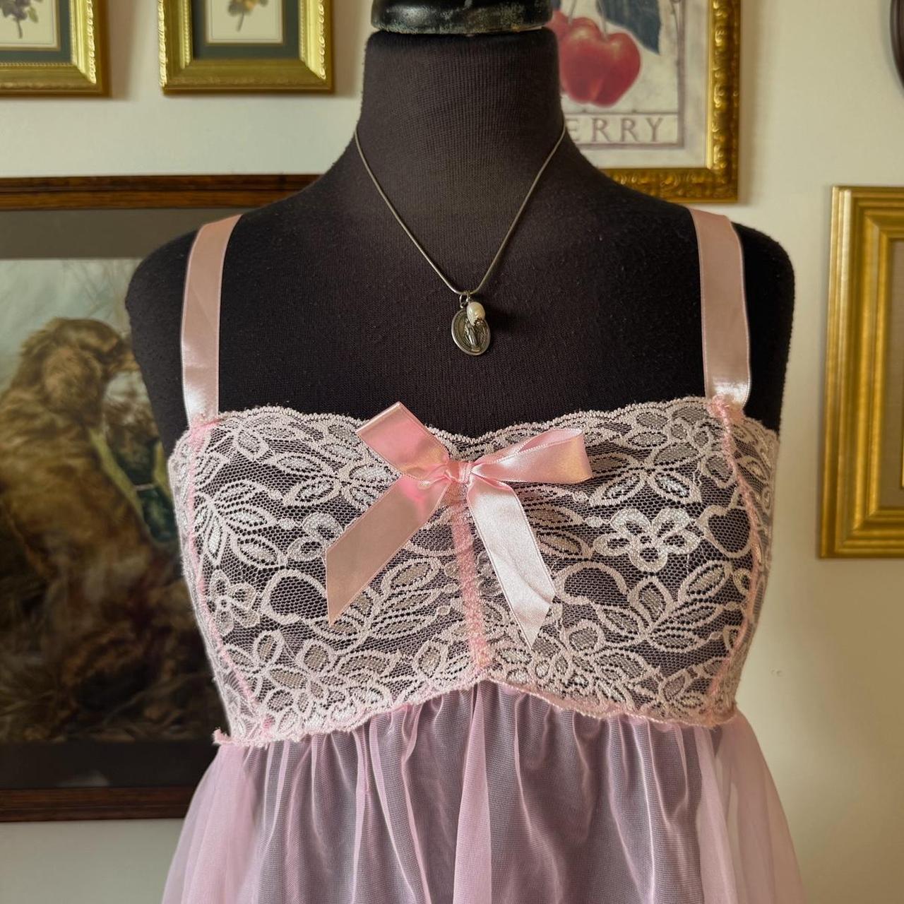 Pink lace babydoll top (S)