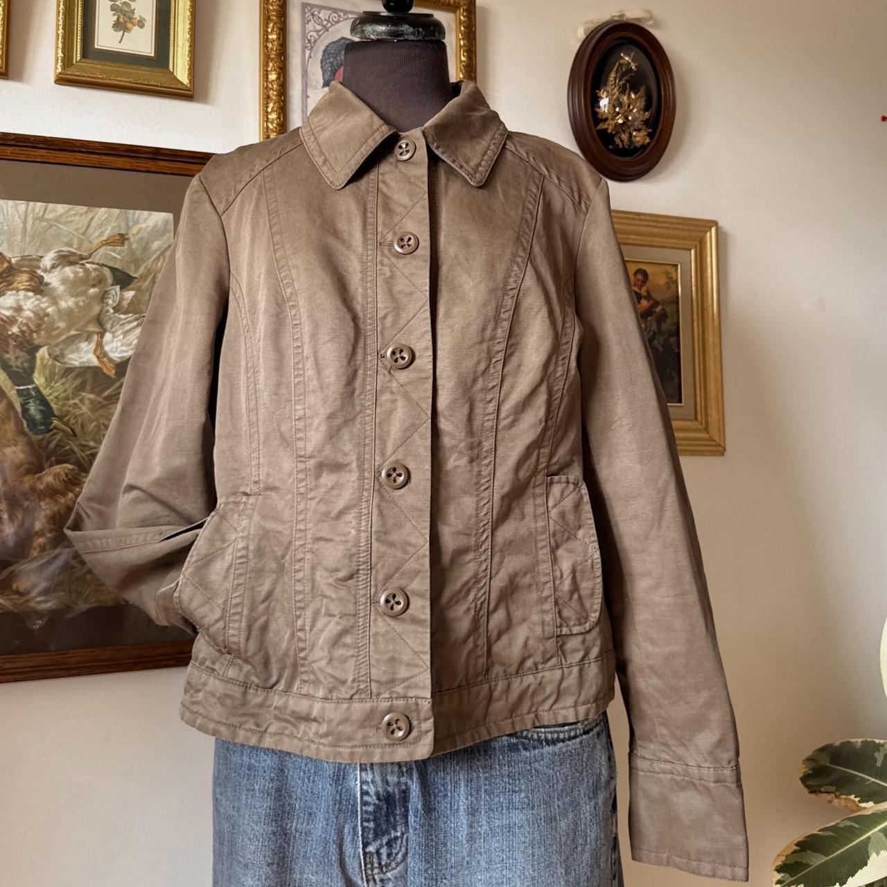Brown linen blend jacket (M)