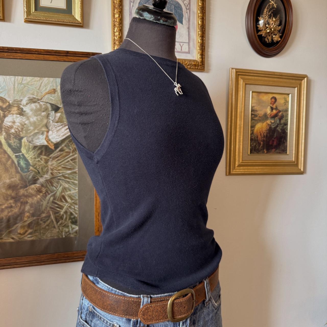 Navy knit tank top (M)