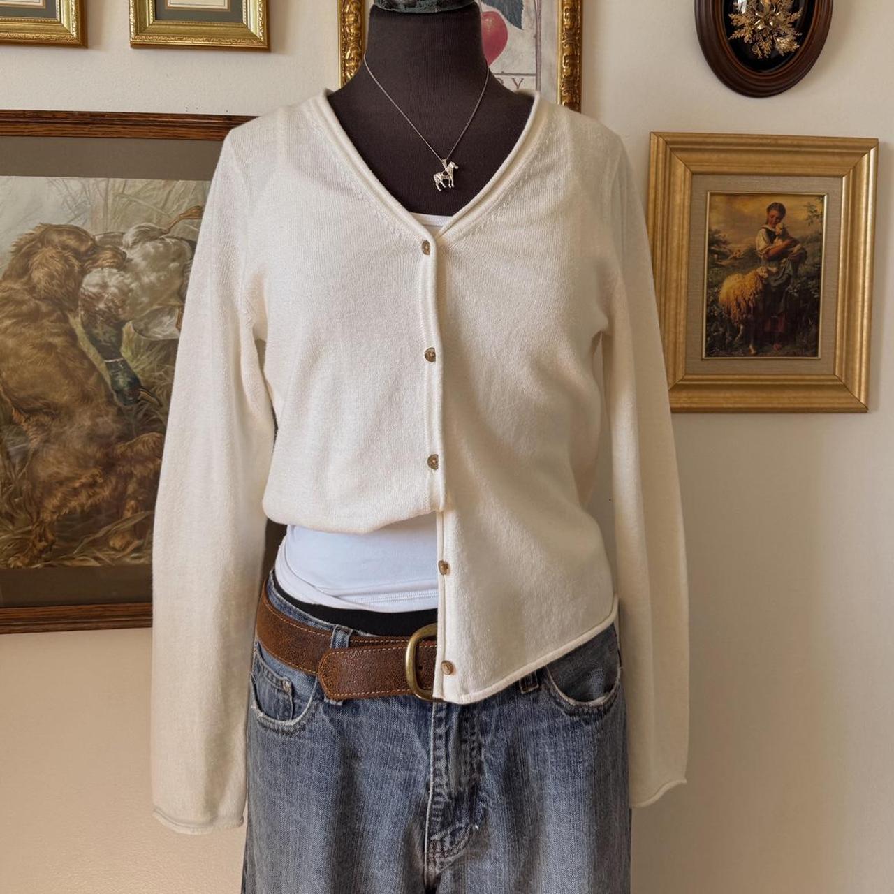 Cream knit cardigan (S)