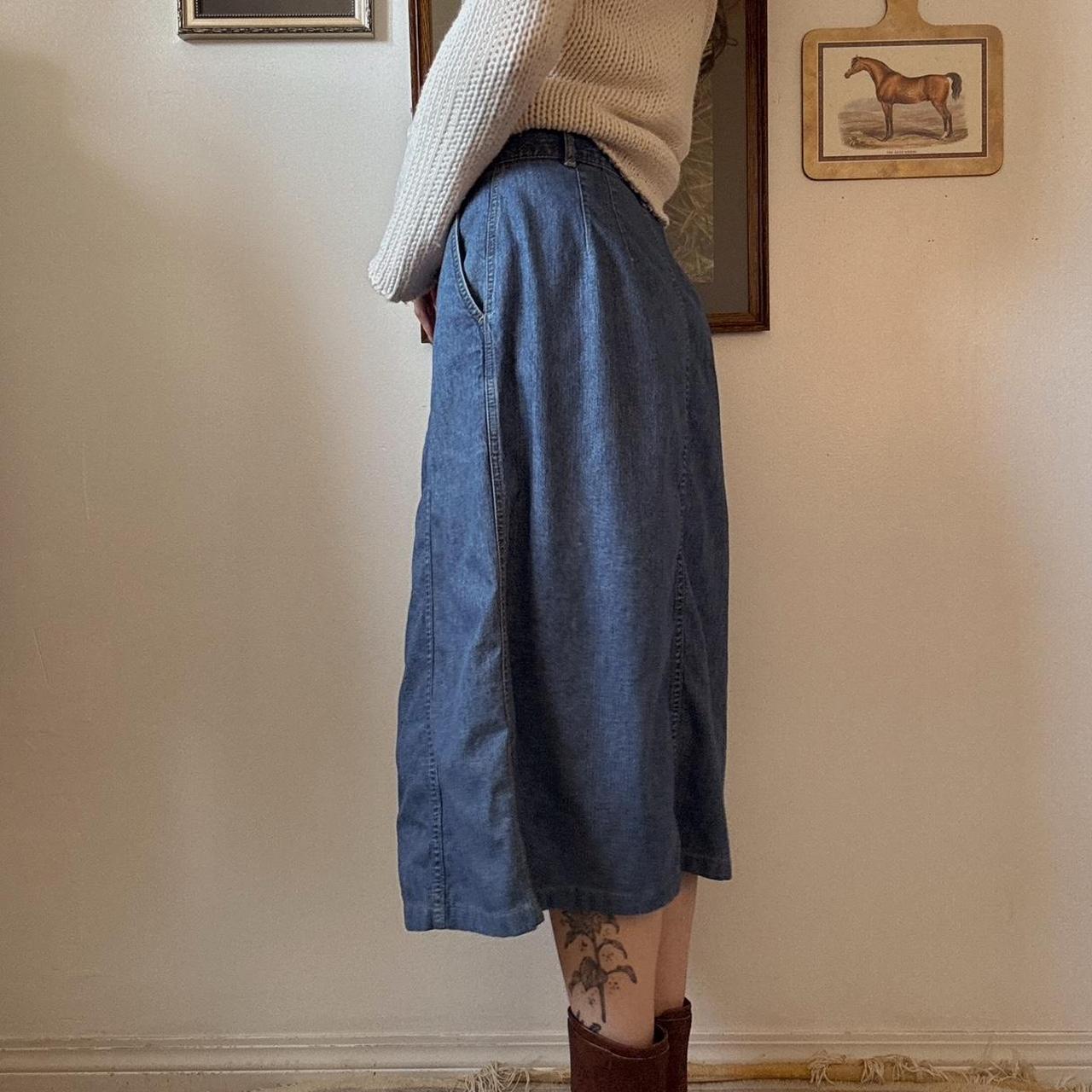 90s denim maxi/midi skirt (S)