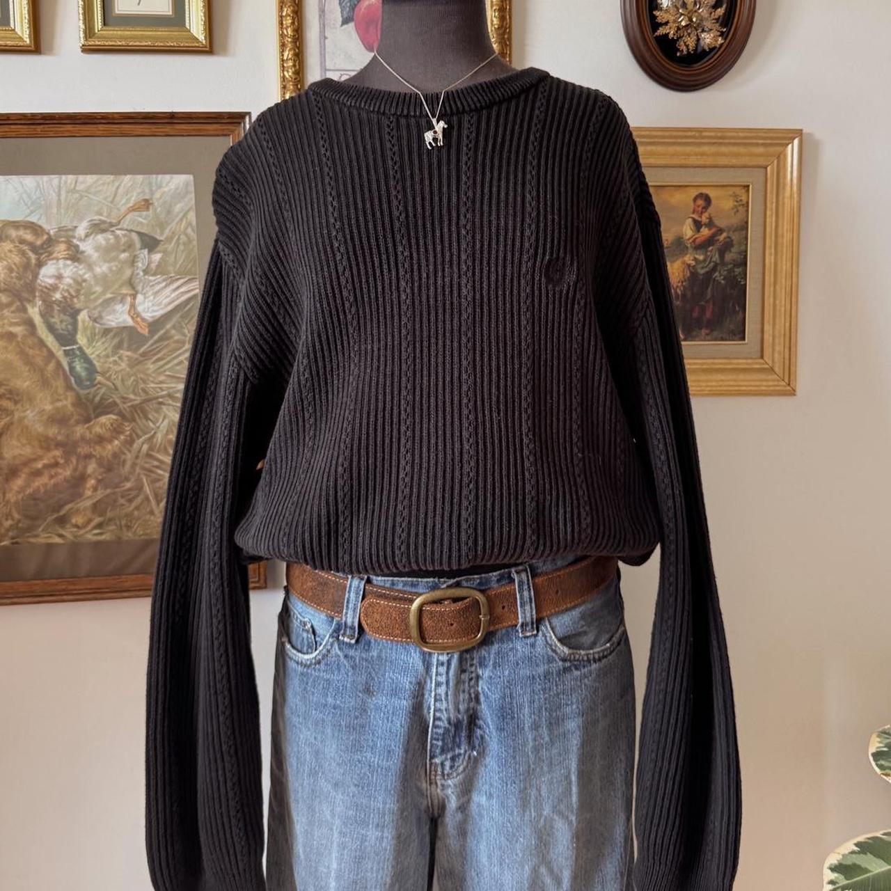 Black chunky knit sweater (XL)