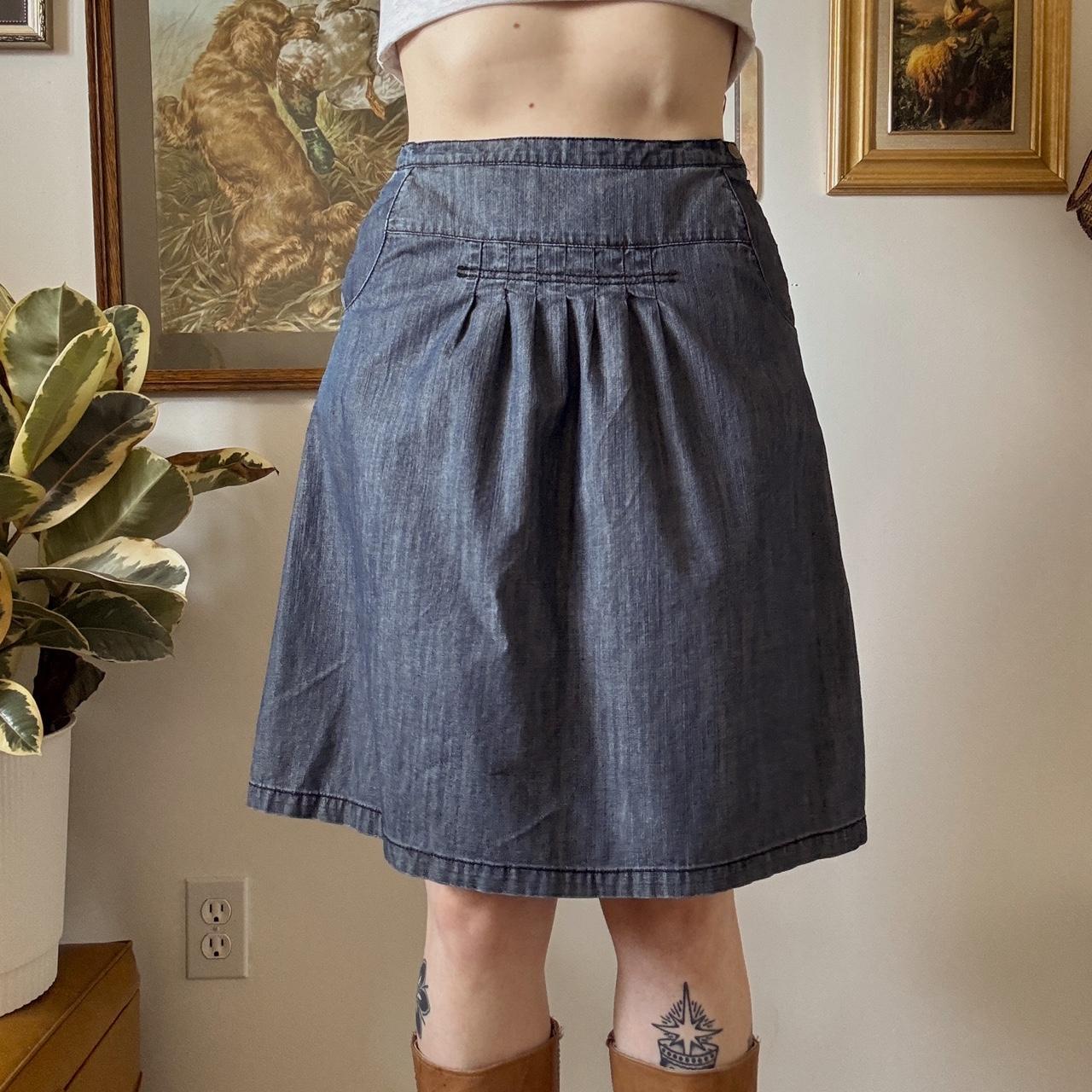 Denim boho midi skirt (S)