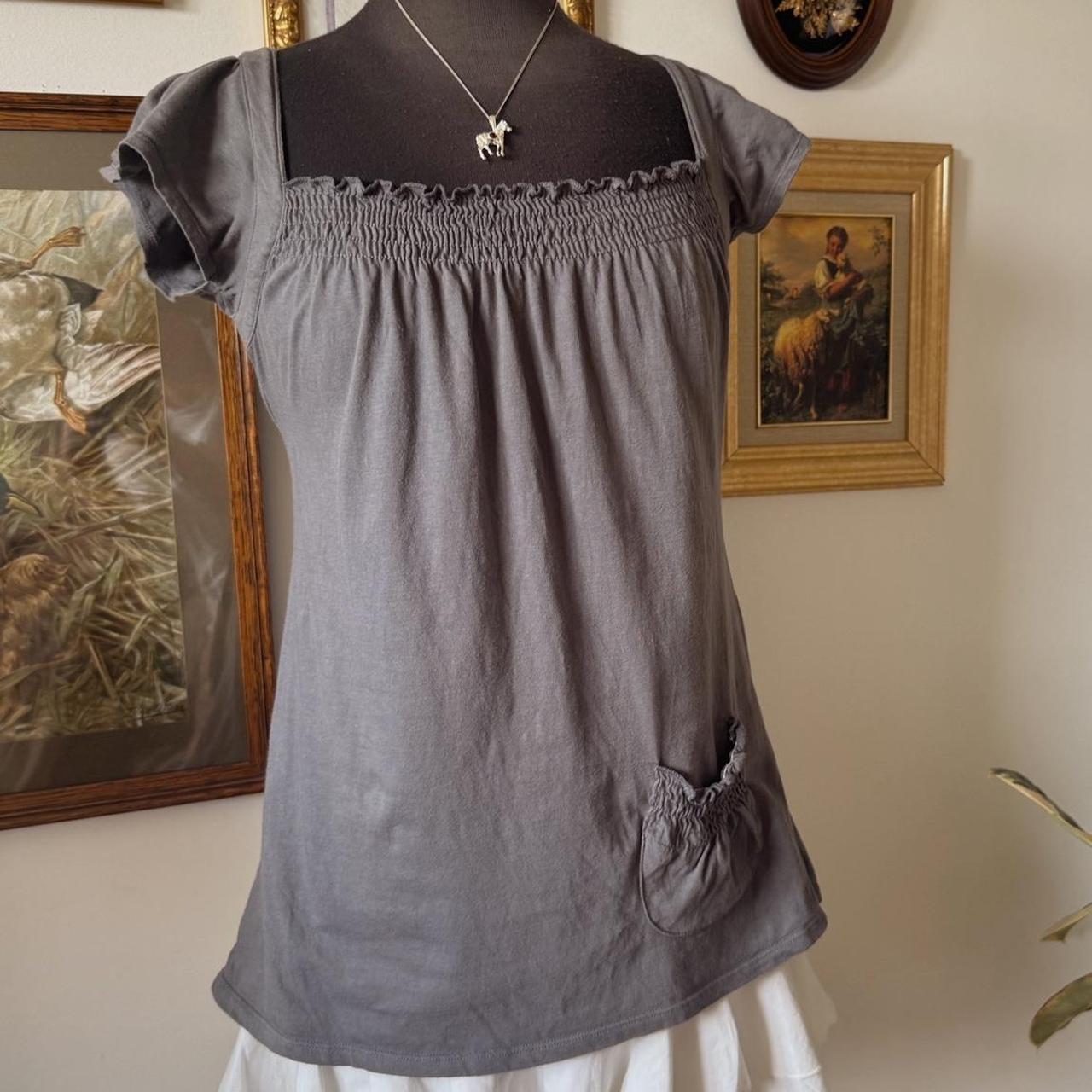 Y2K grey babydoll top (M)
