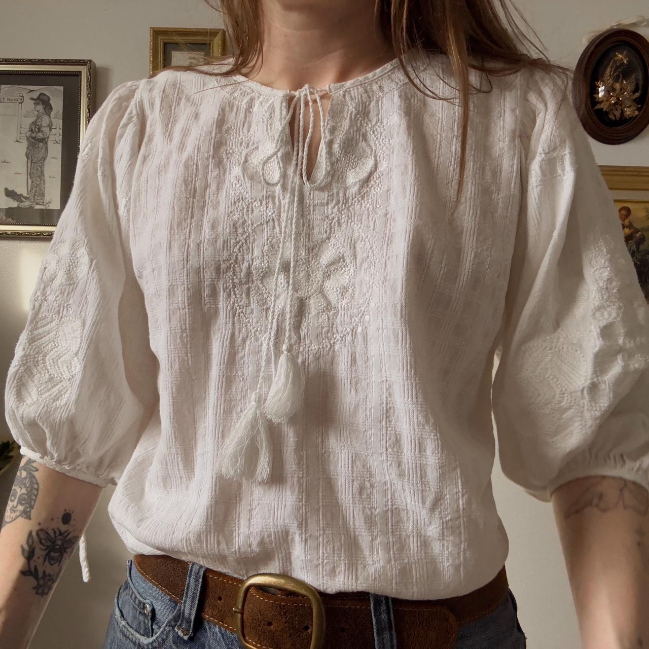 White puff sleeve fairy top (S)