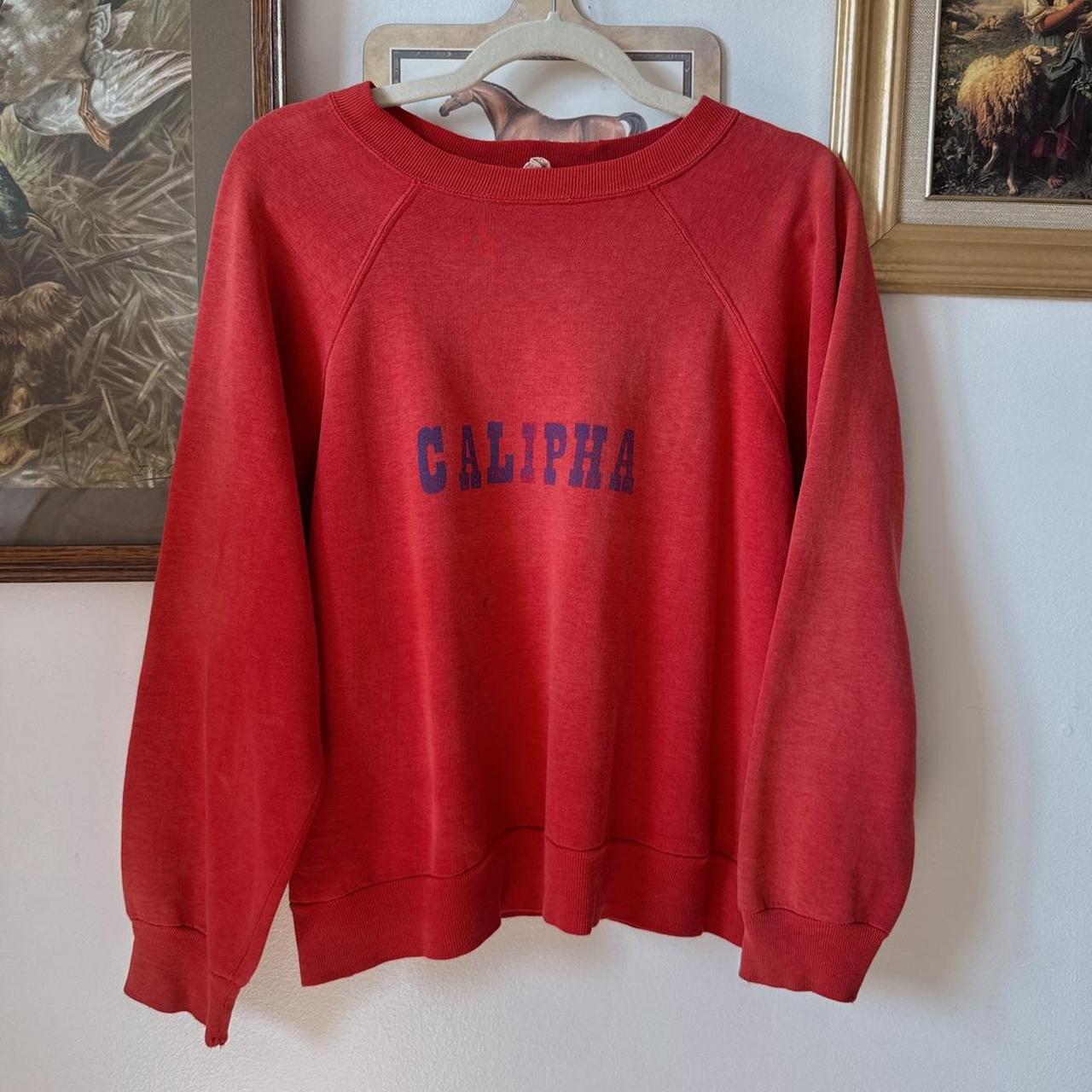 70s red slouch crew neck (XS)