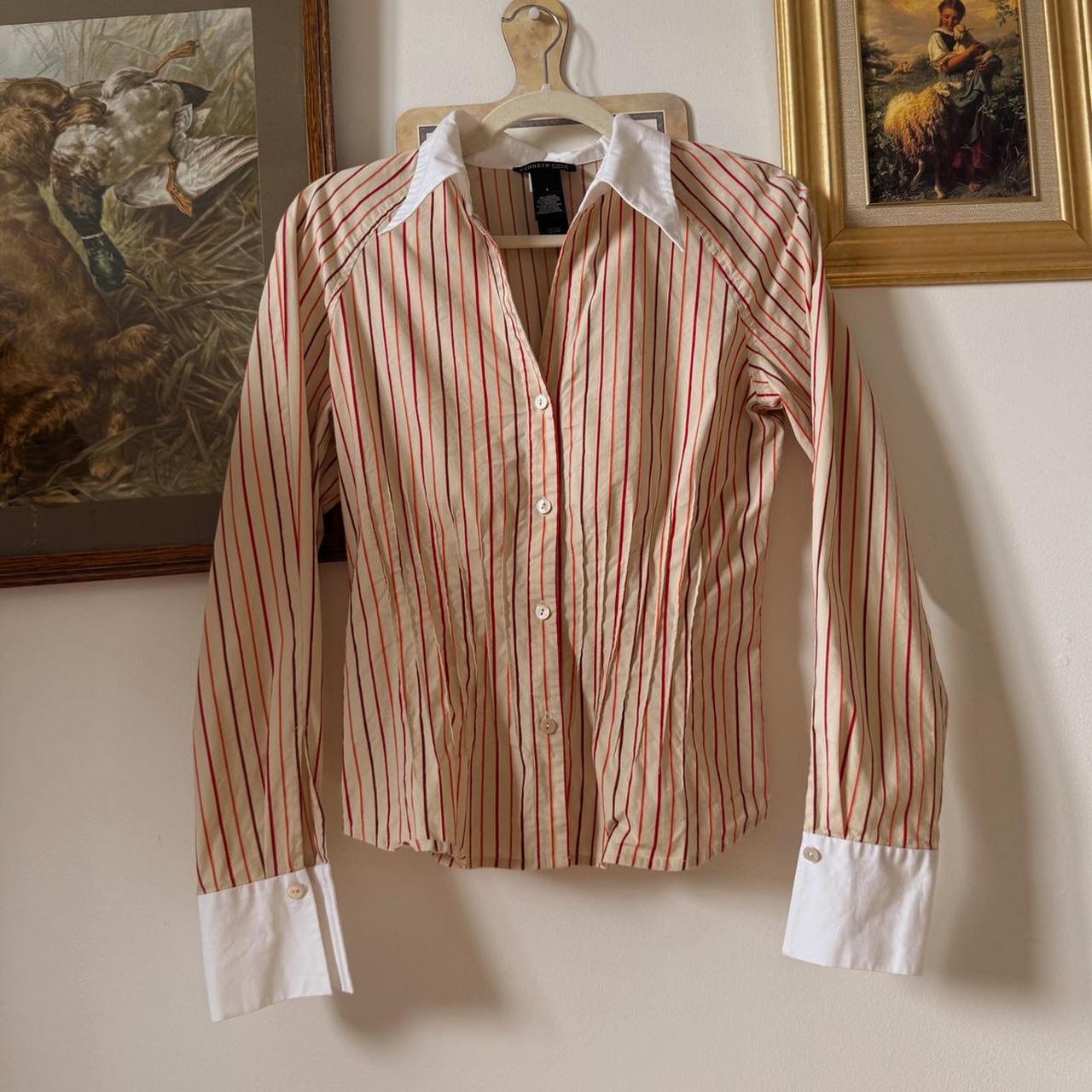 Y2K striped button up (S)