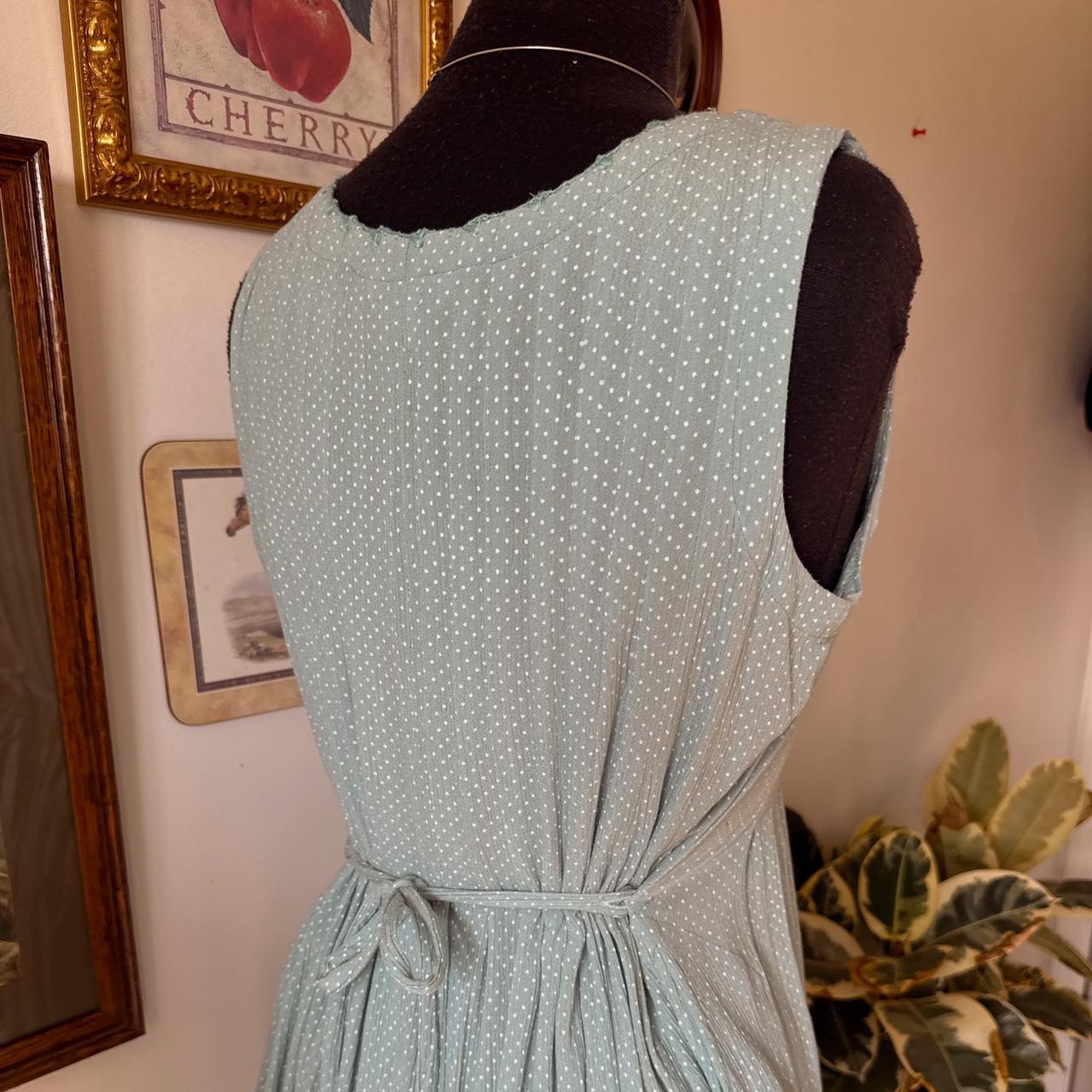 Blue polka dot midi dress (S)