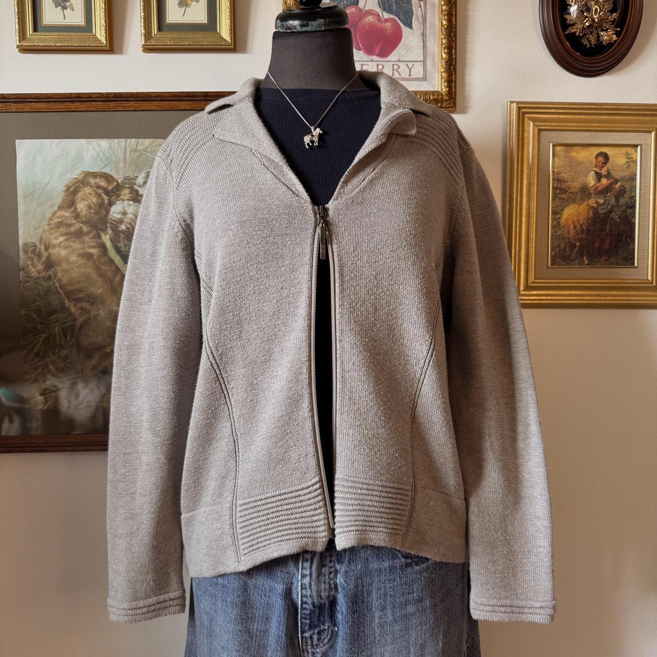 Grey double zip slouchy knit (M)