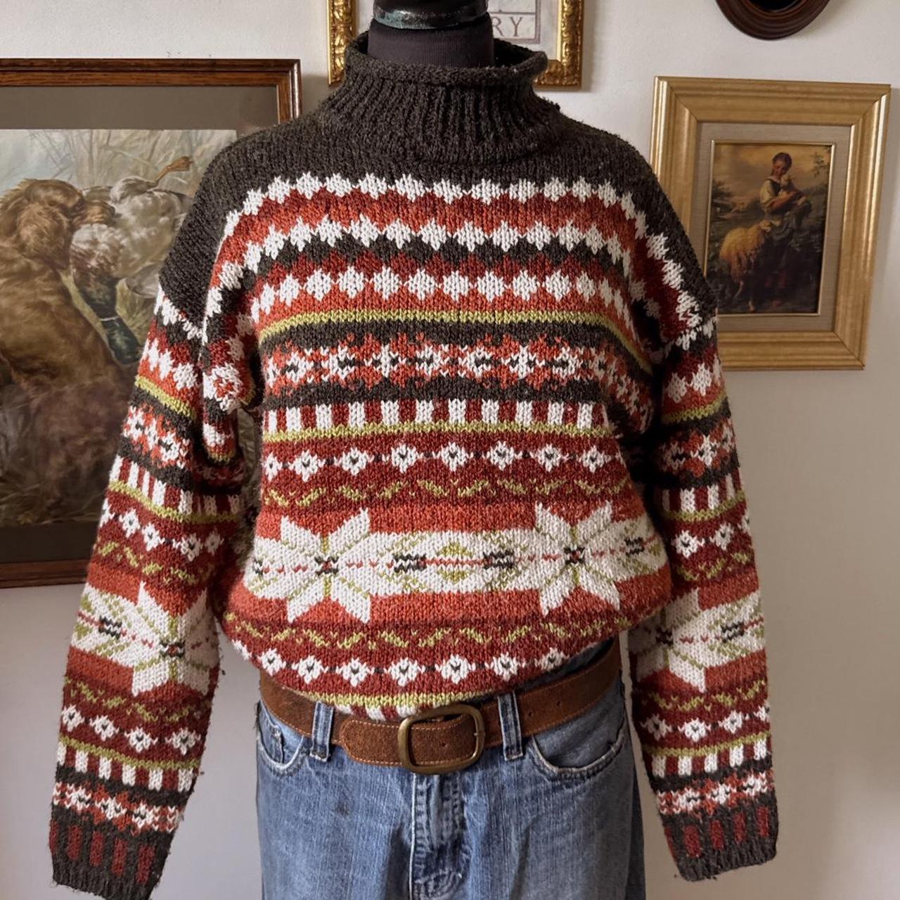 Vintage woodland knit sweater (M)