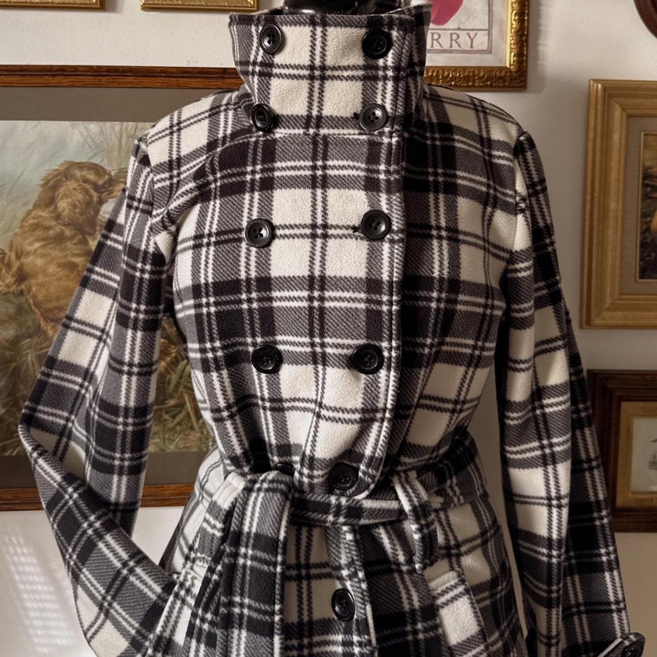 Cozy fleece funnel neck trench coat (M)