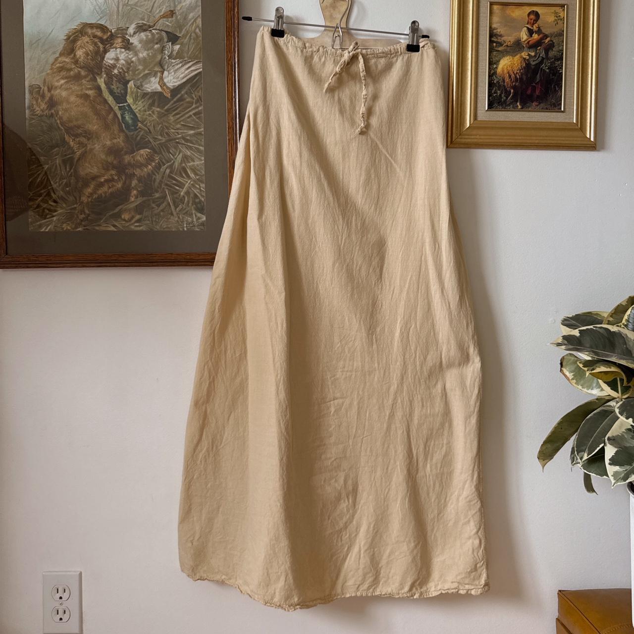 Golden sunglow linen maxi skirt (S)