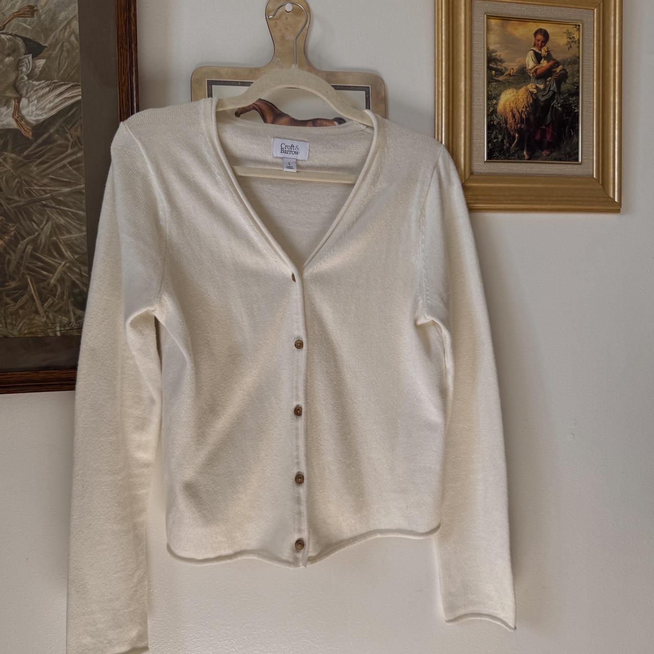 Cream knit cardigan (S)
