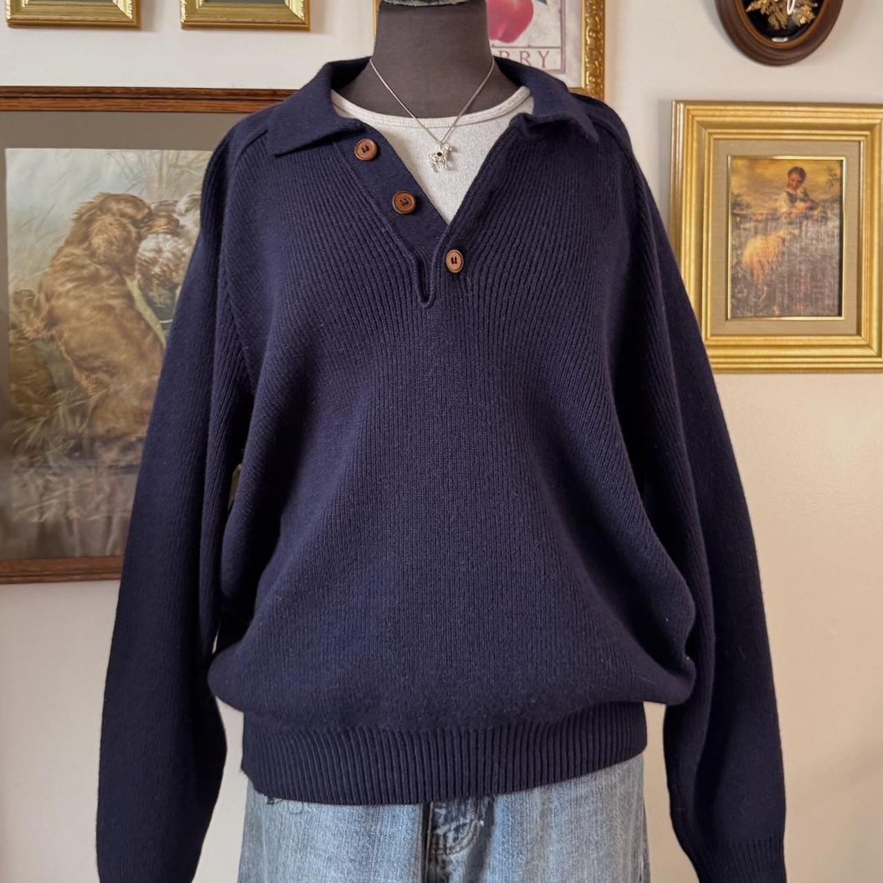 90s oversized navy knit sweater (XL)