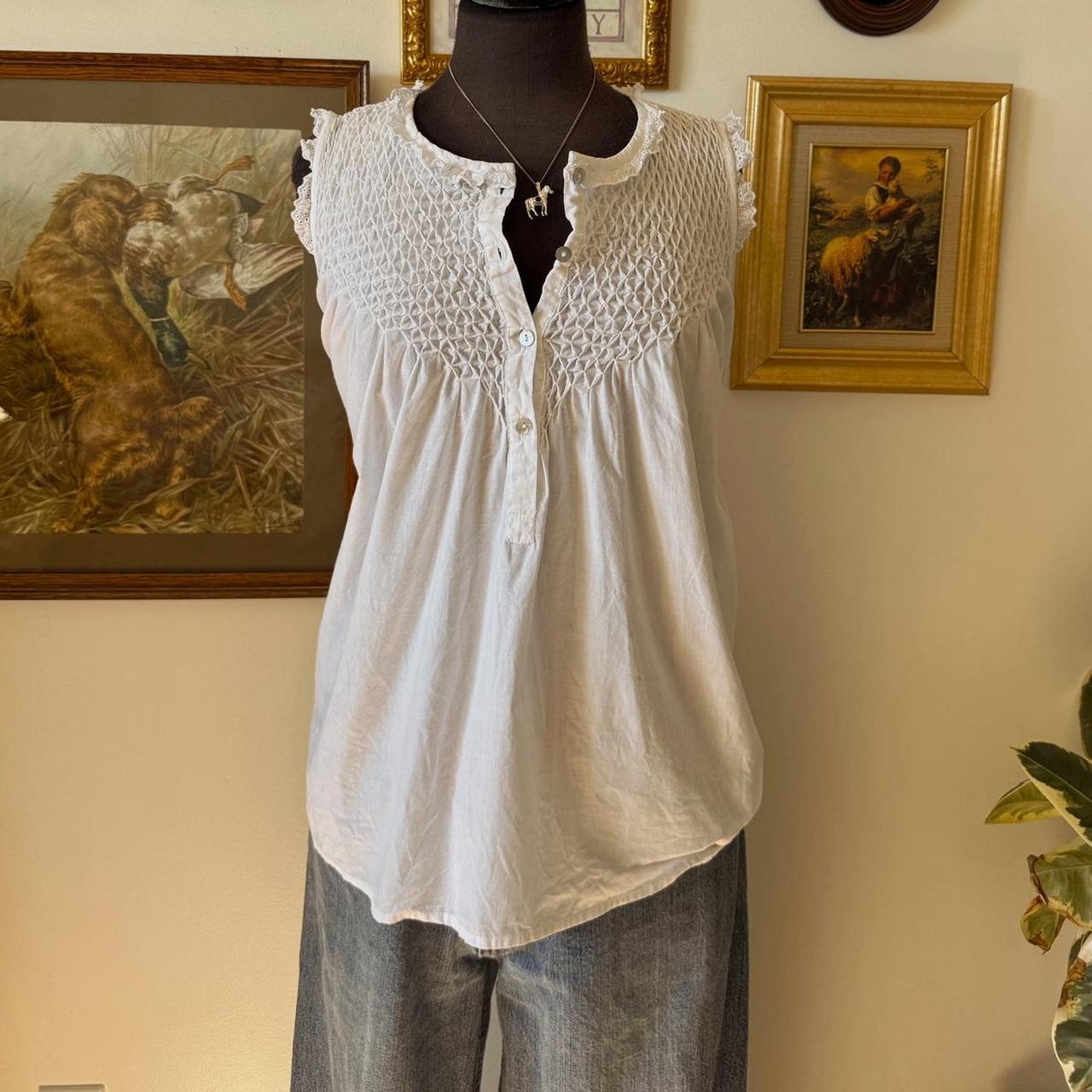 White Victoriana babydoll cotton top (S)
