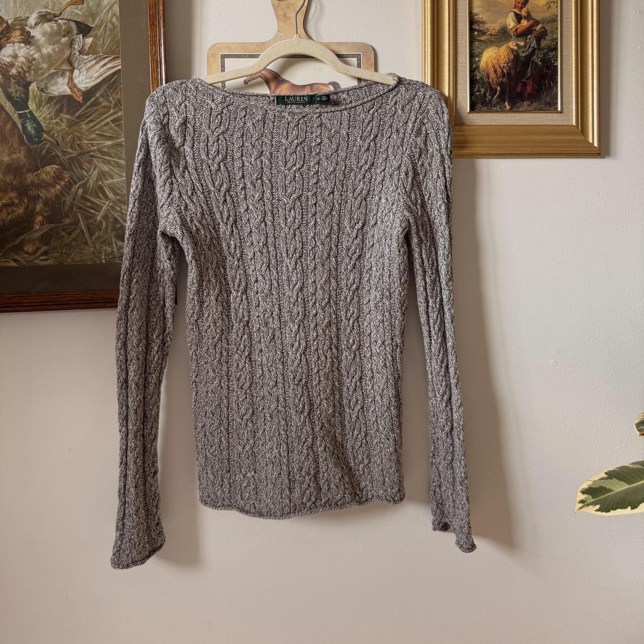 Grey cotton boatneck sweater (M)