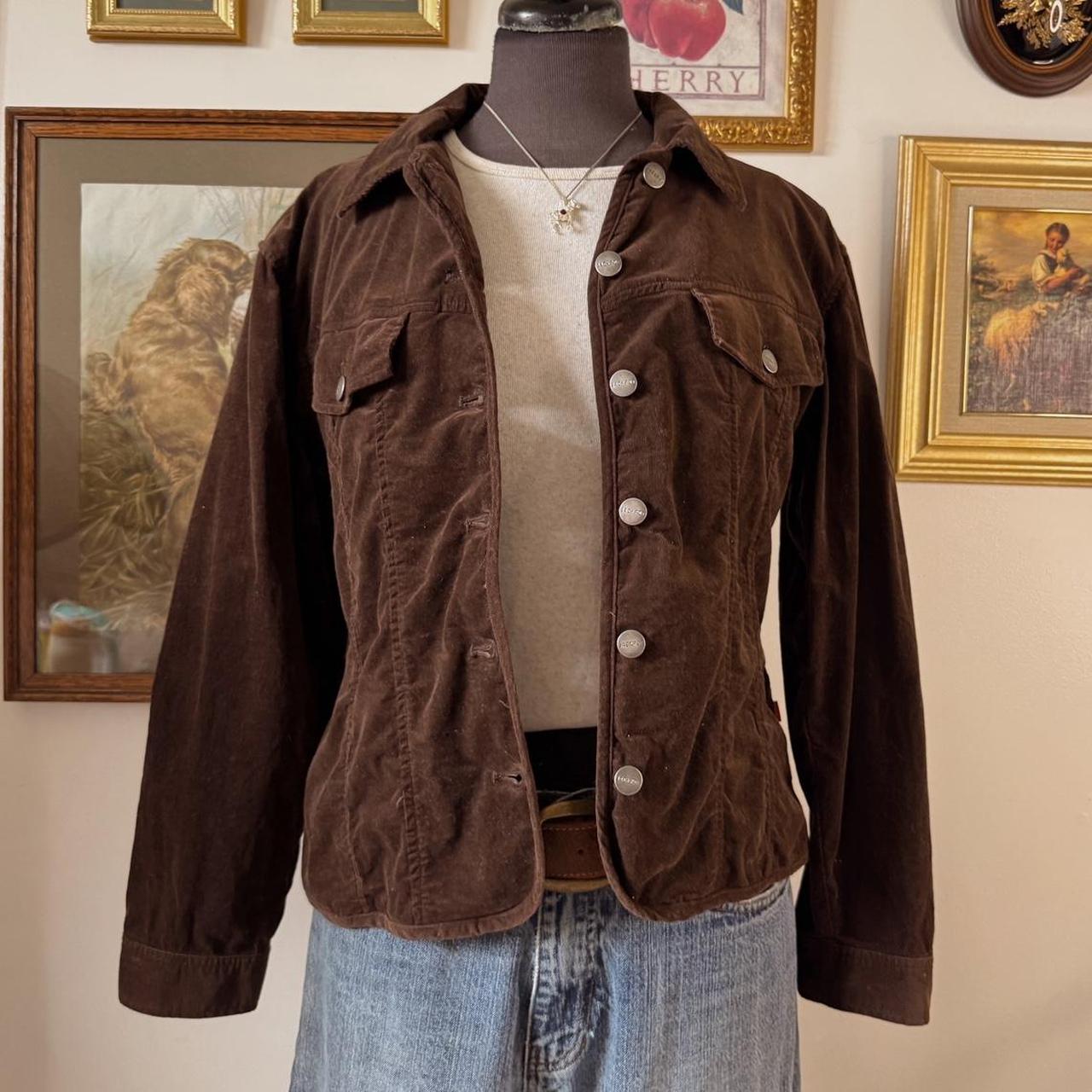 Brown corduroy button-up jacket (M)