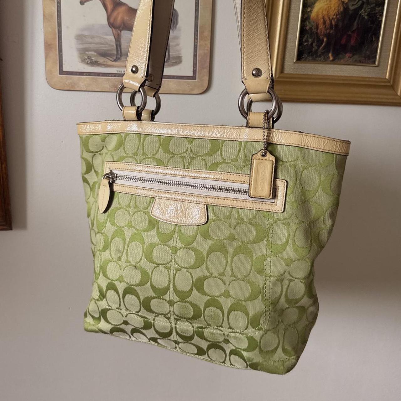 Green coach shoulder bag
