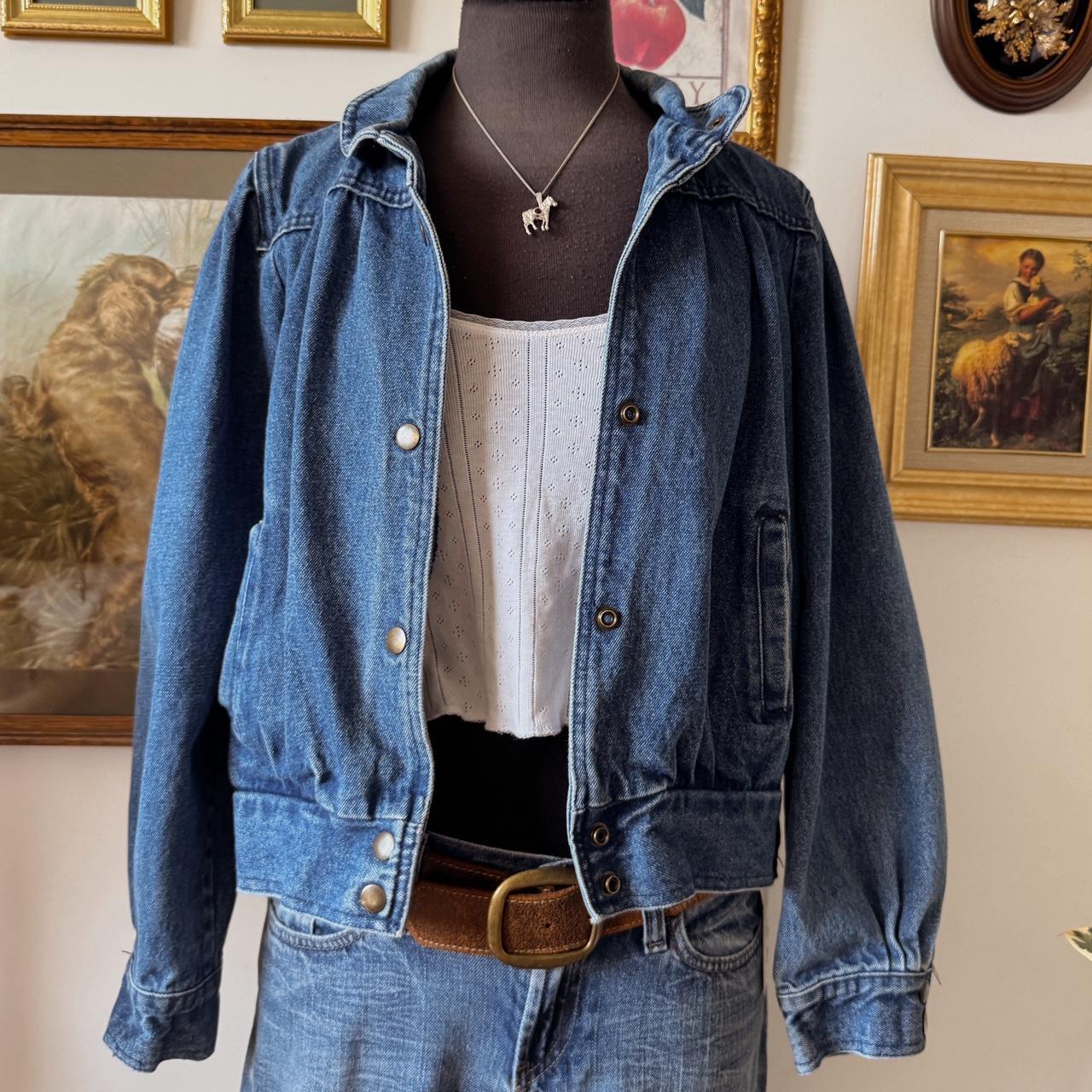 Vintage denim bomber jacket (M)