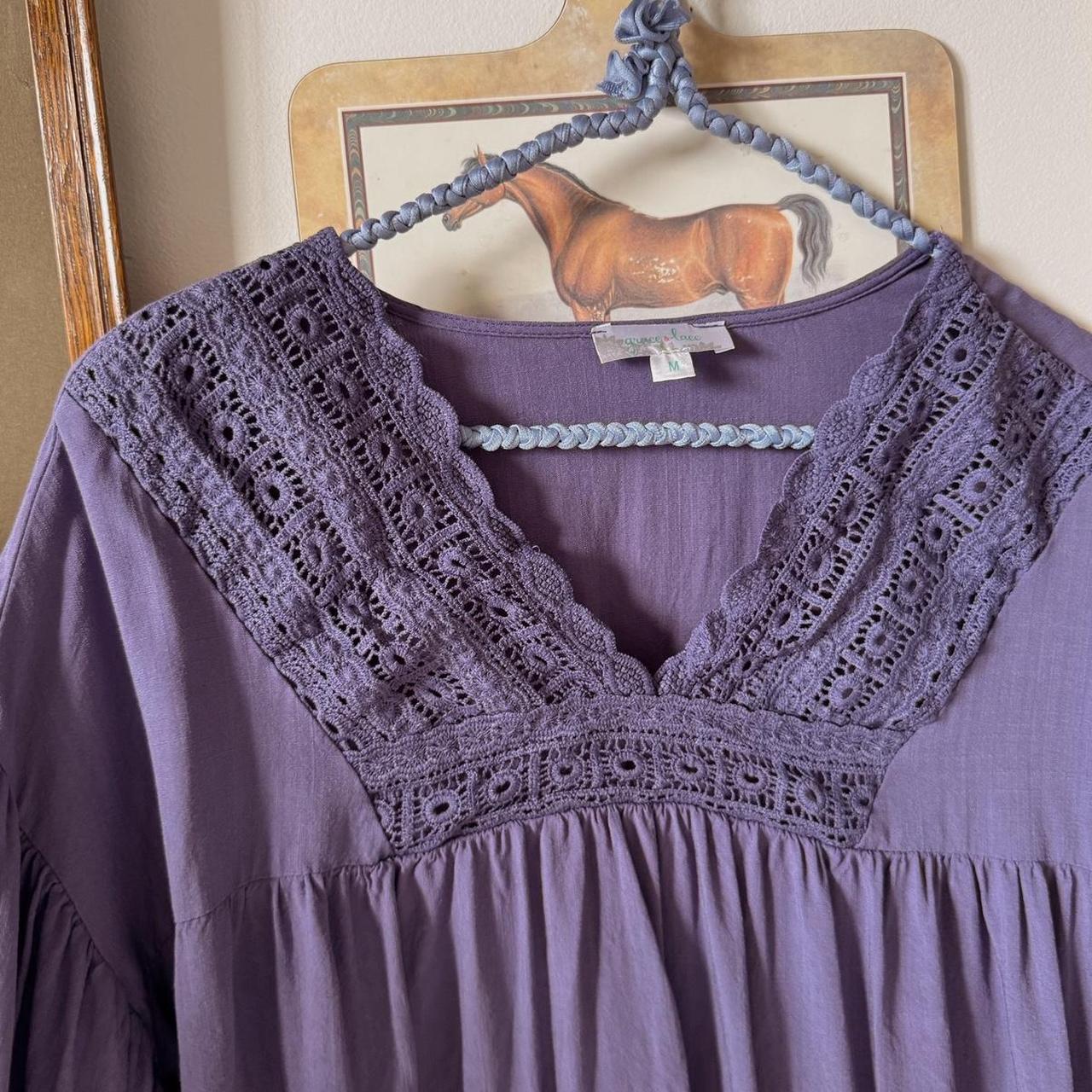 Lilac boho lace blouse (M)