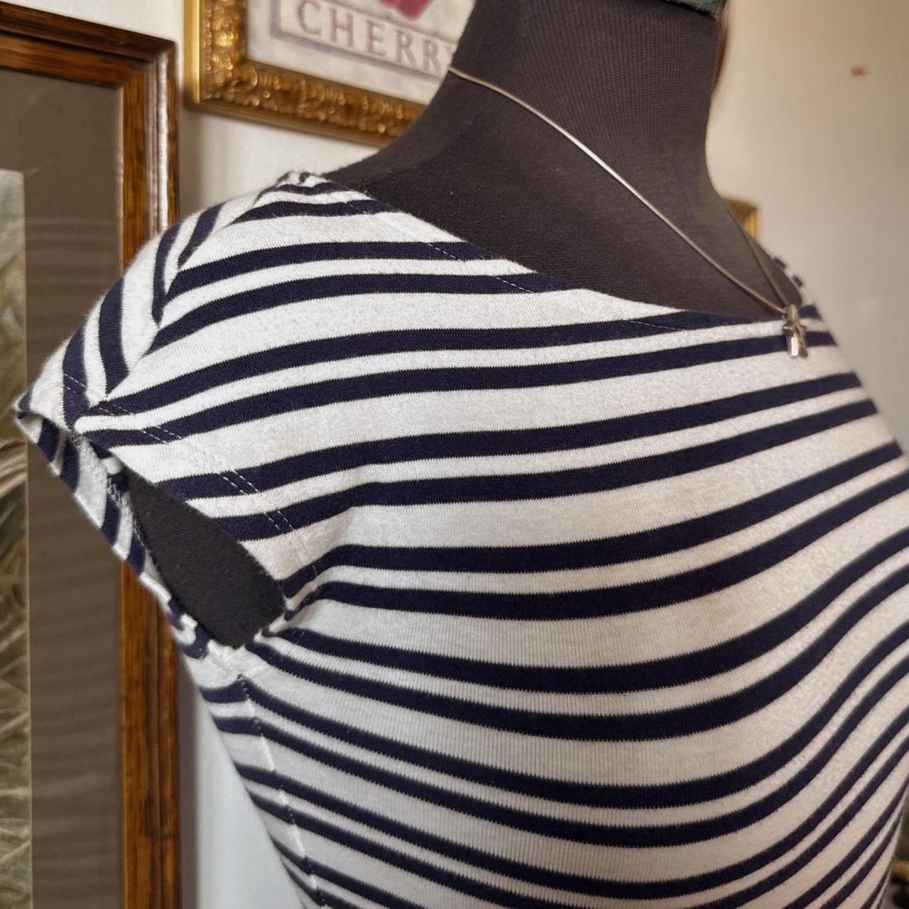 Striped boatneck fitted tee (XS)