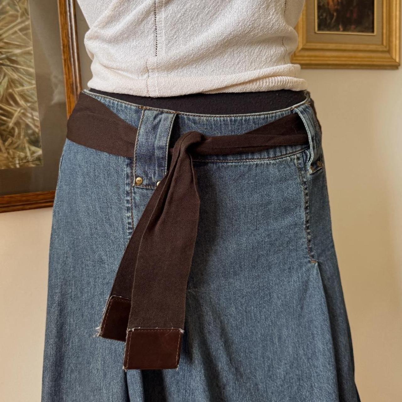 Pleated denim midi skirt (S)