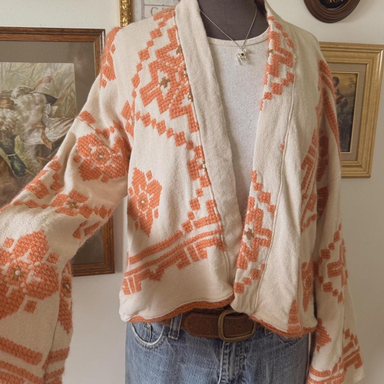 Boho western wool jacket (L)