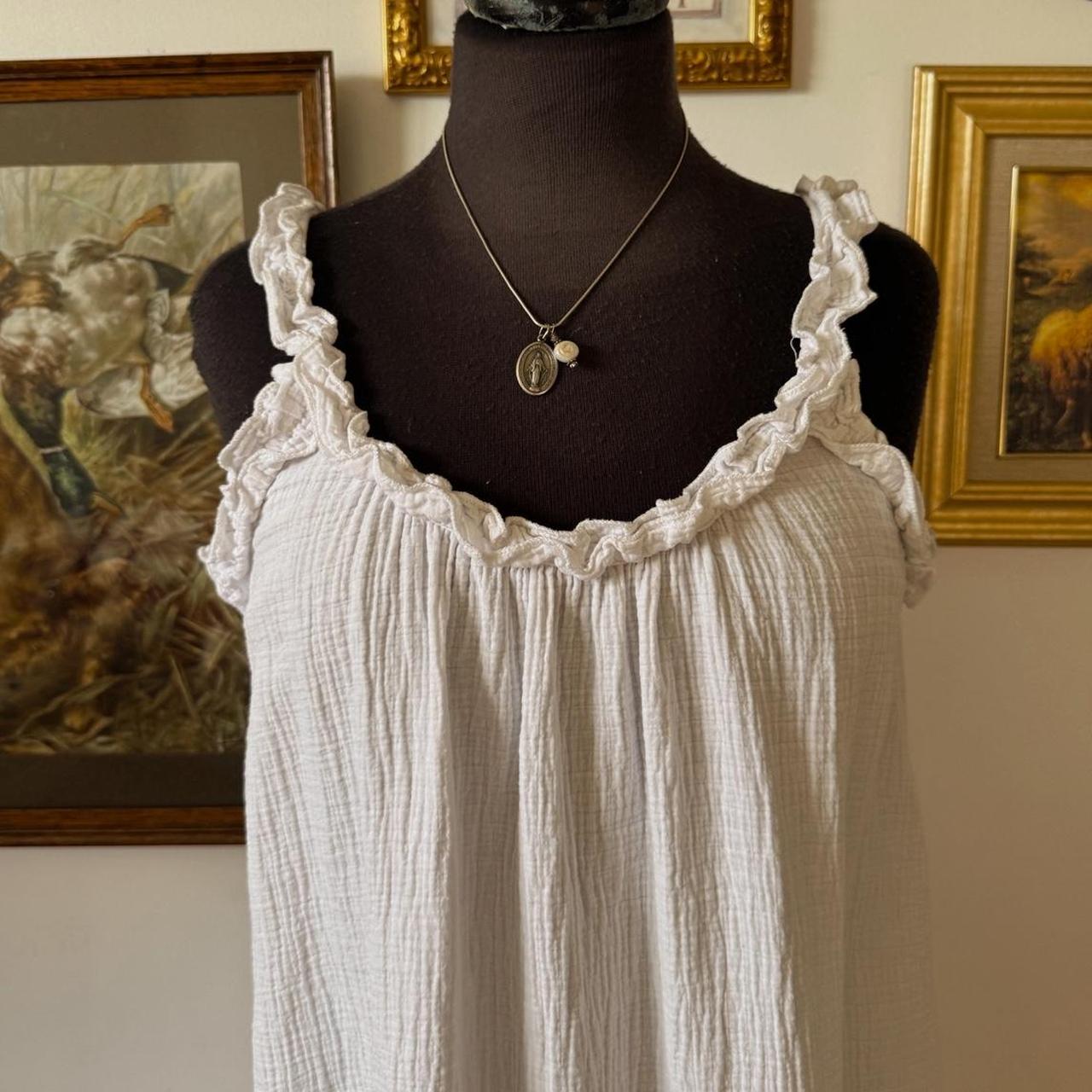 White cotton gauze dress (M)