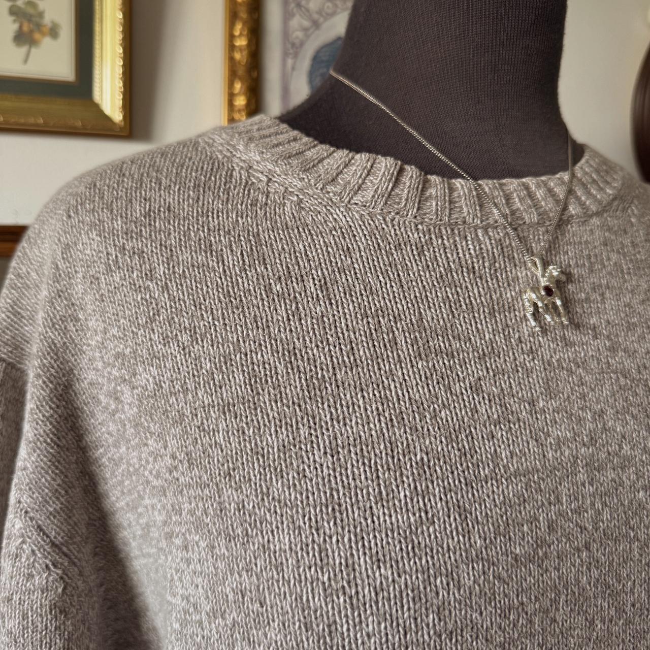 Soft cotton oatmeal knit sweater (L)