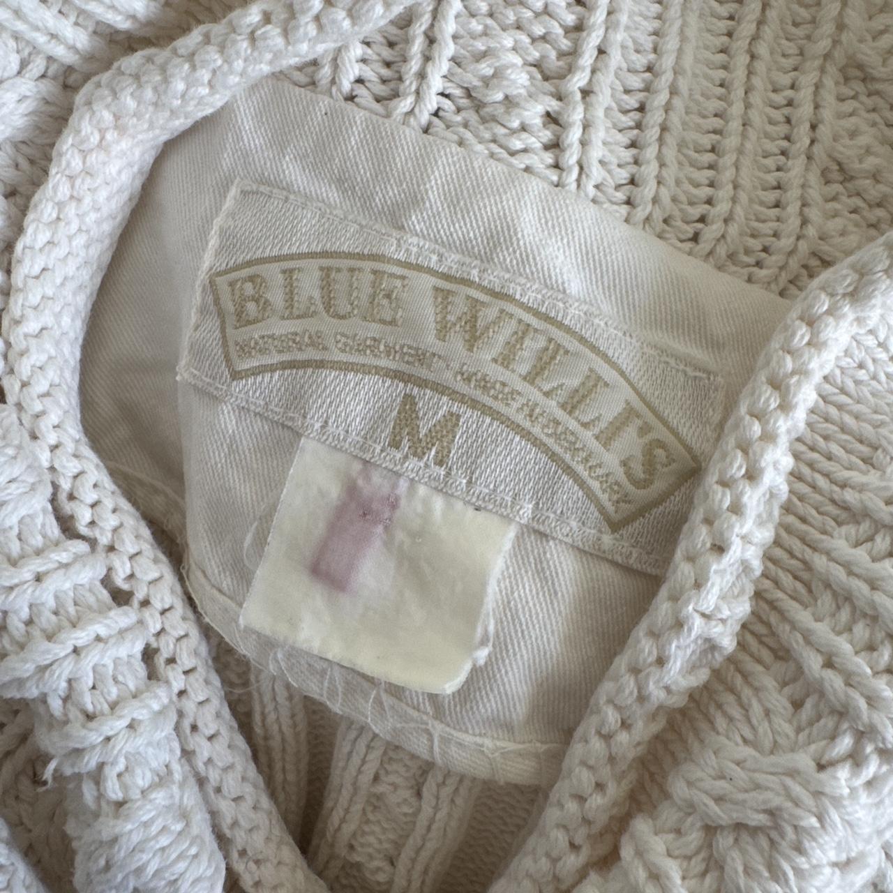 Cream white cable knit sweater (M)