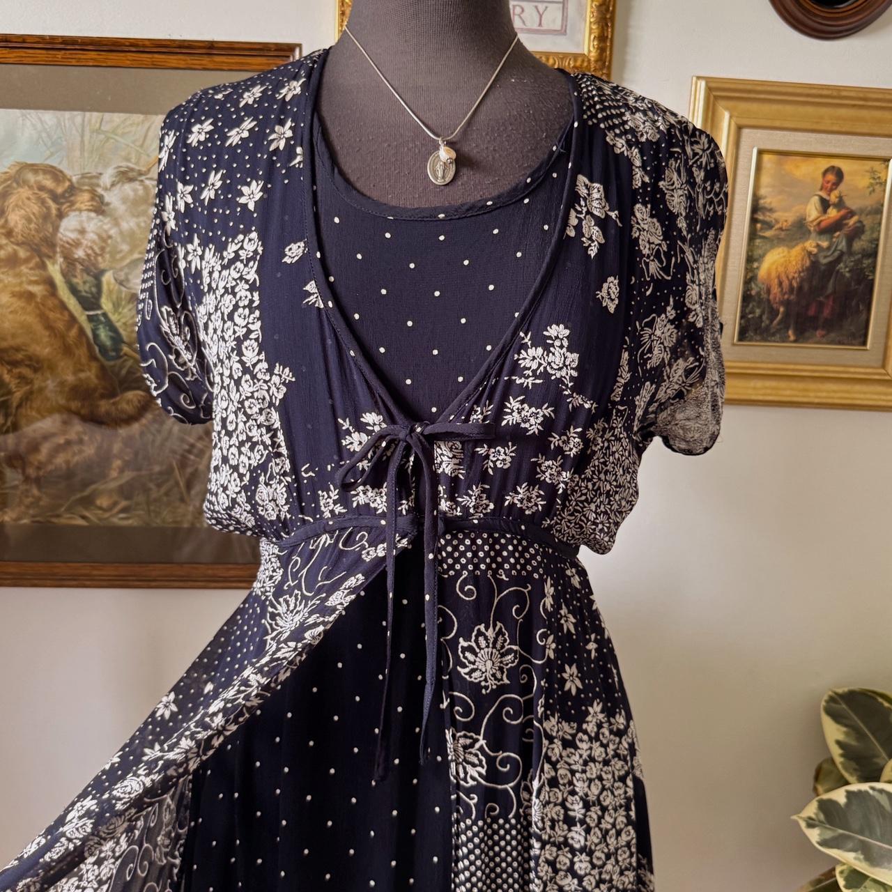 90s patchwork maxi dress (L)