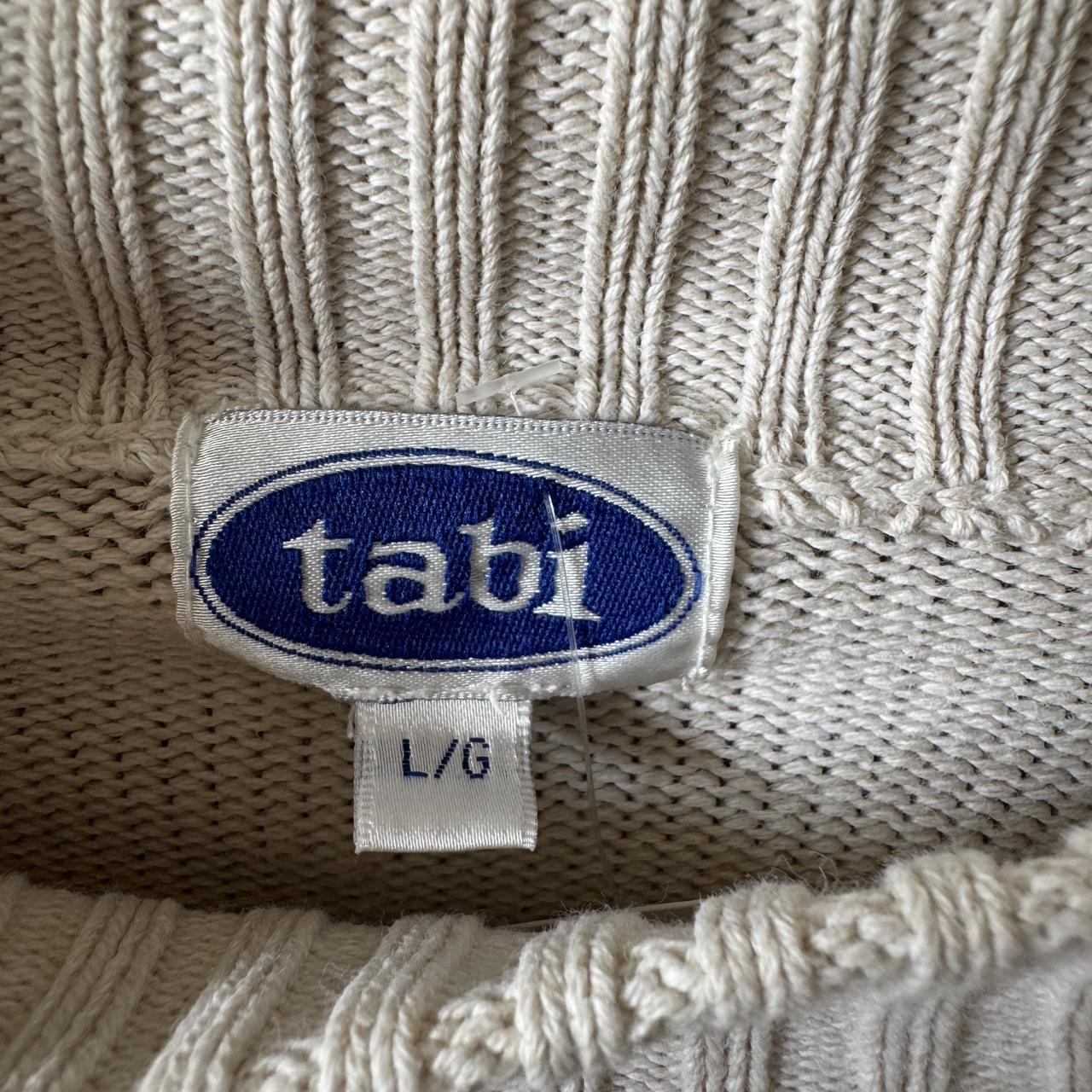 Cream cotton knit mock neck sweater (L)