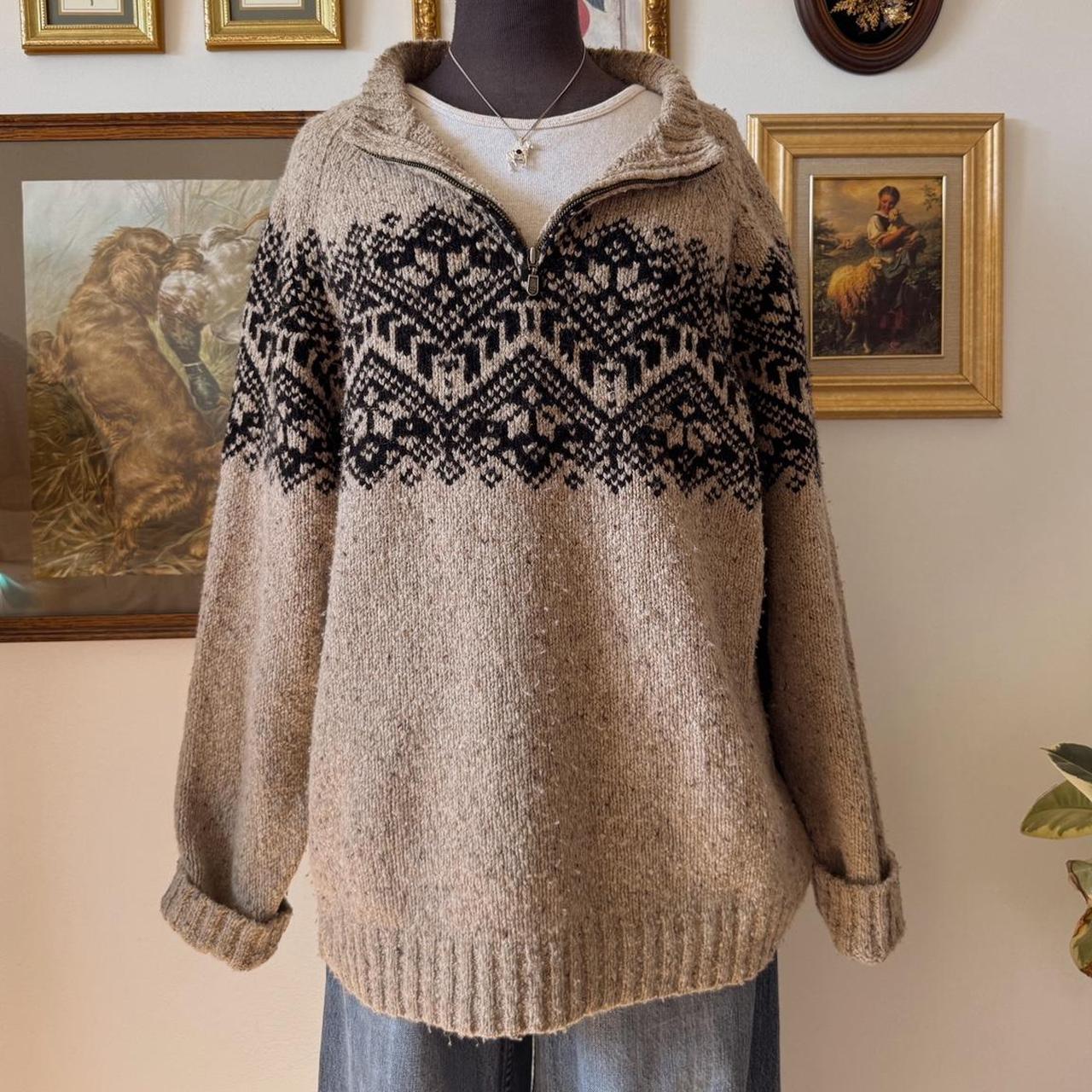 90s tweed cabin knit sweater (XL)
